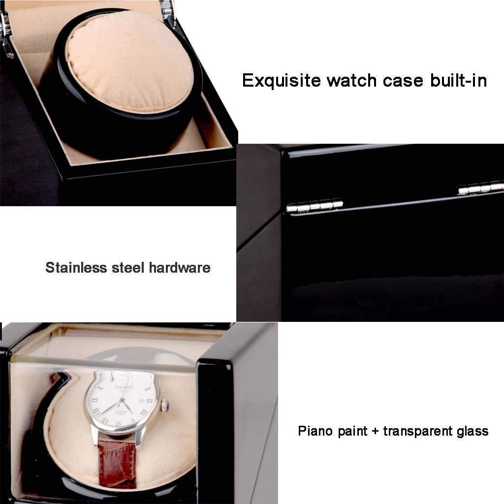 Scatola carica orologi automatica per orologi con avvolgitore automatico per orologio singolo, in legno, rotante, a carica automatica, con motore estremamente silenzioso, D-A