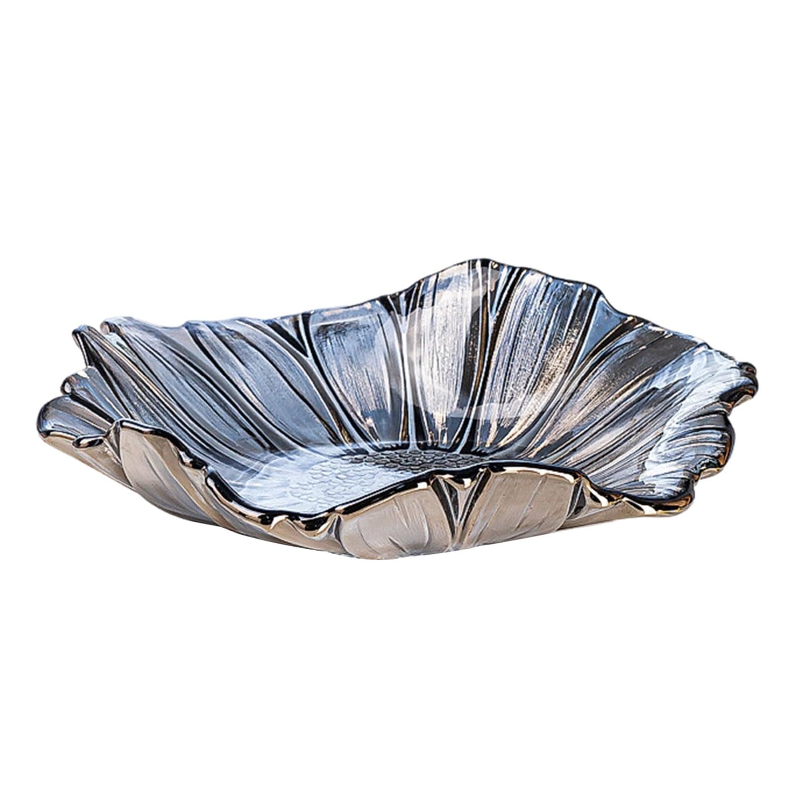 LUCKGONI Sunflowers Pattern Glass Serving Tray With Multiple Color Great For Displaying Snacks Fruits And Dessert At Gatherings