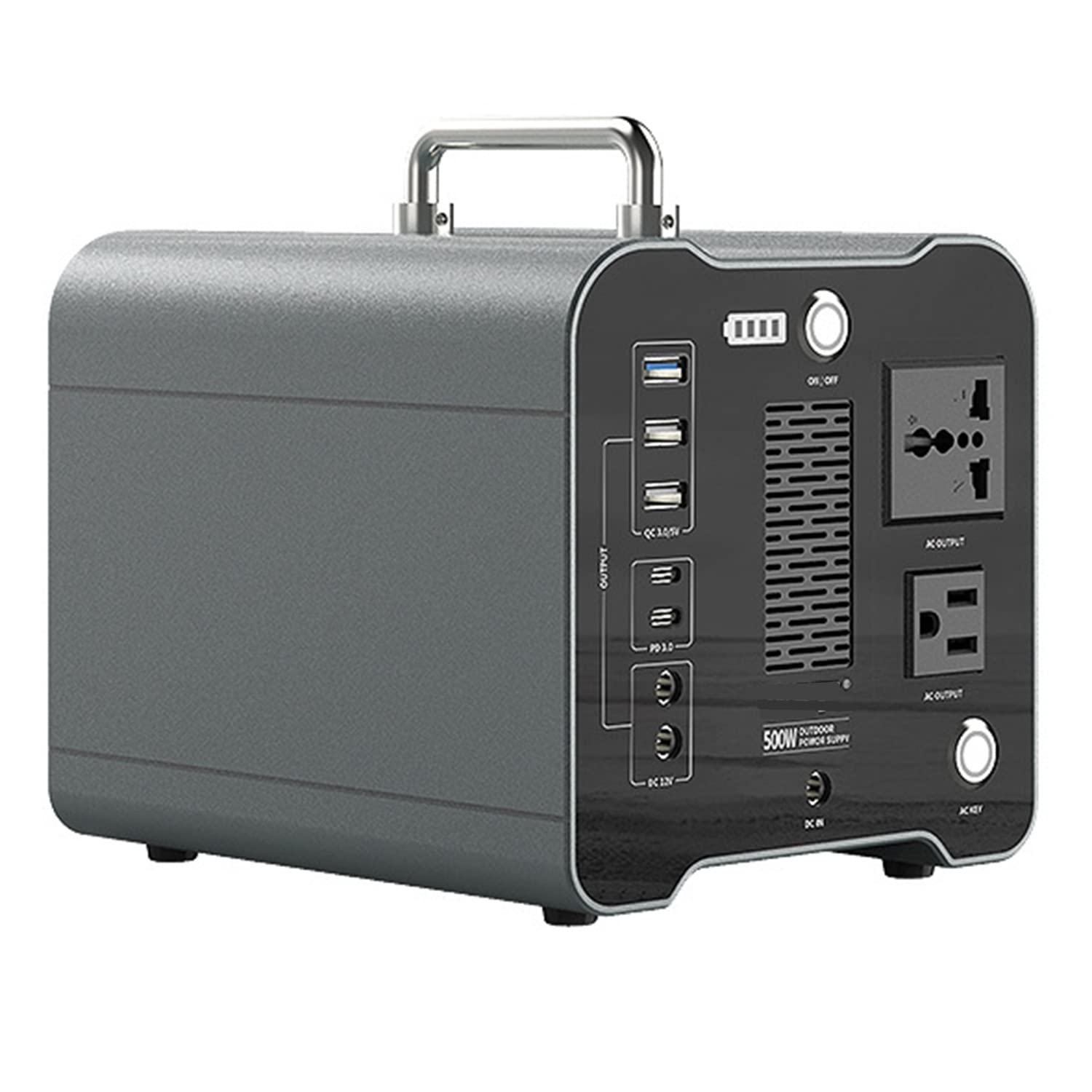 Estación de energía portátil, Batería de Litio de 532Wh con Interfaz PD 60W, Tipo C QC 3.0, Generador Solar (Panel Solar no Incluido) Fuente de alimentación de Respaldo
