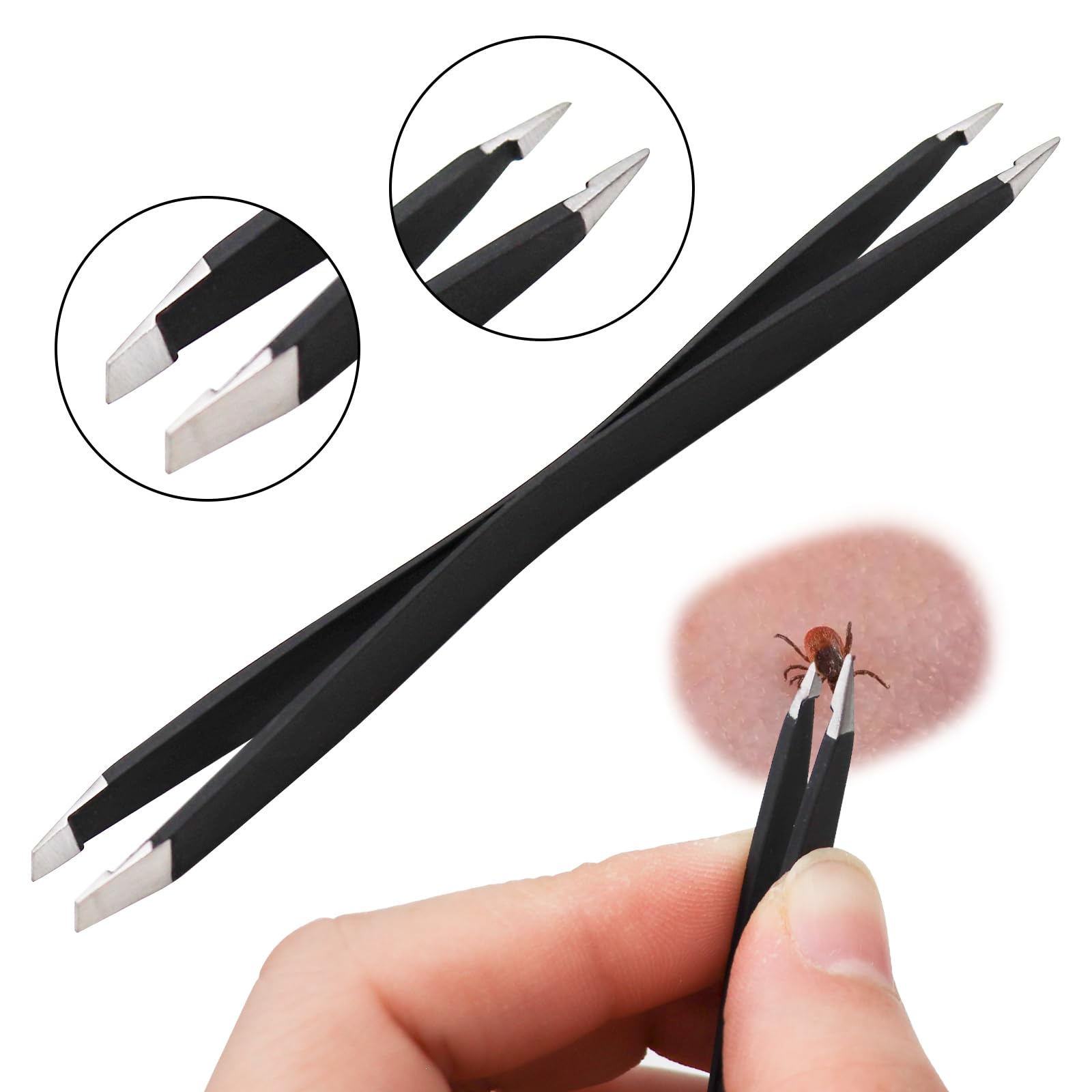 Neeenn 6 Pack Tick Remover Kit, Stainless Steel Tick Remover Tool for Cats Dogs Chicken