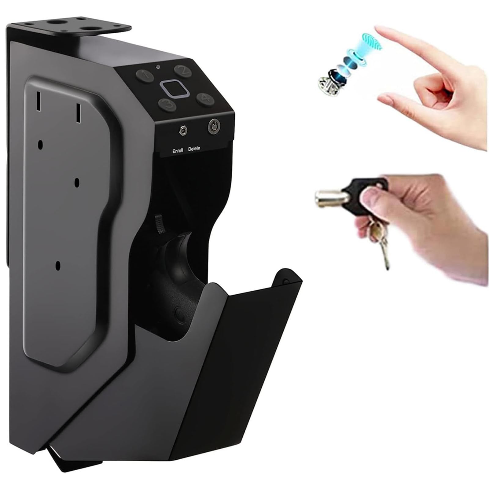 Coffre-Fort pour Pistolet Armoire à Empreintes Digitales monté sur Table de Chevet de Voiture