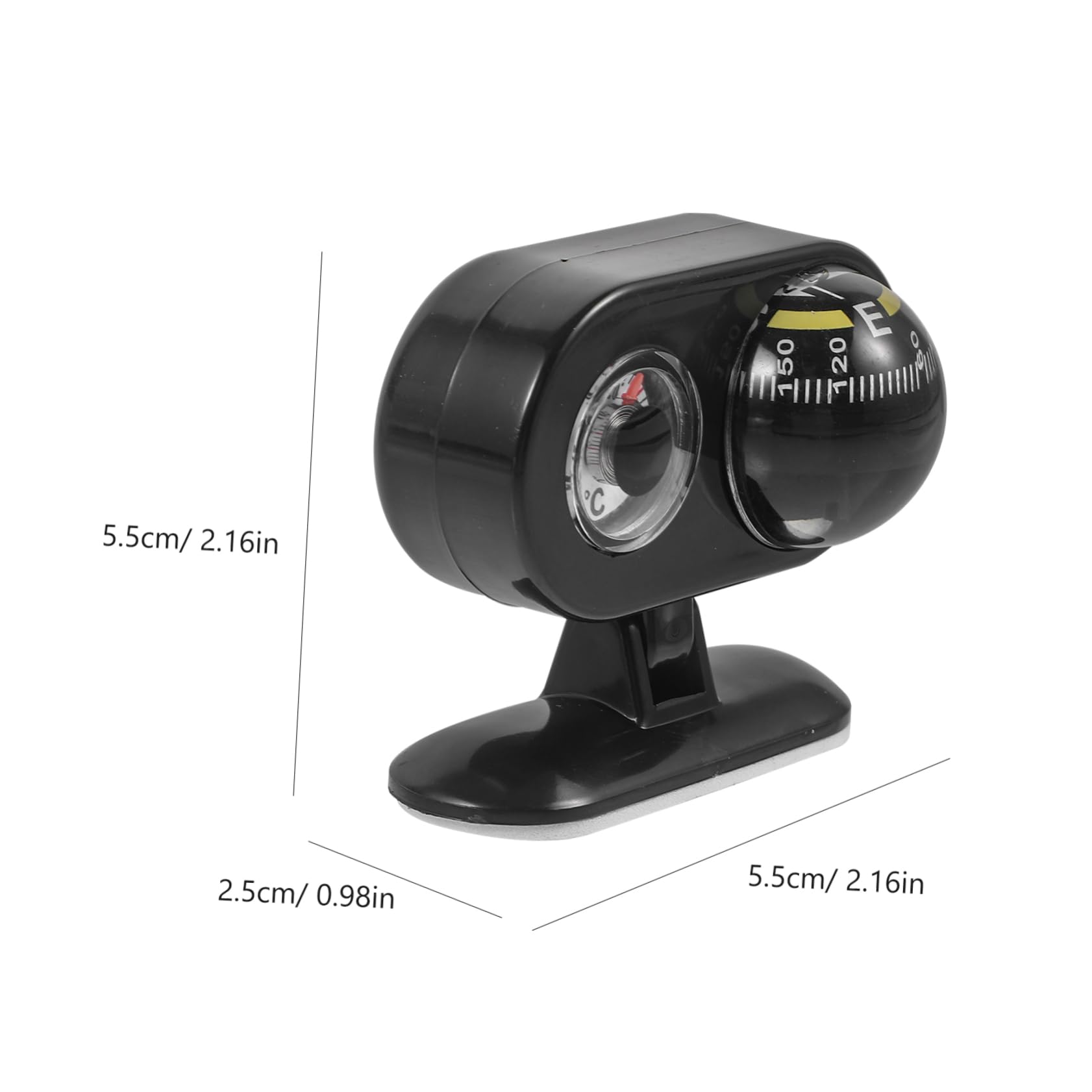 BCOATH Car Dashboard Compass Thermometer Self-Adhesive Navigation Stylish and Automotive Tool Easy Installation for Cars Trucks and Boats Construction