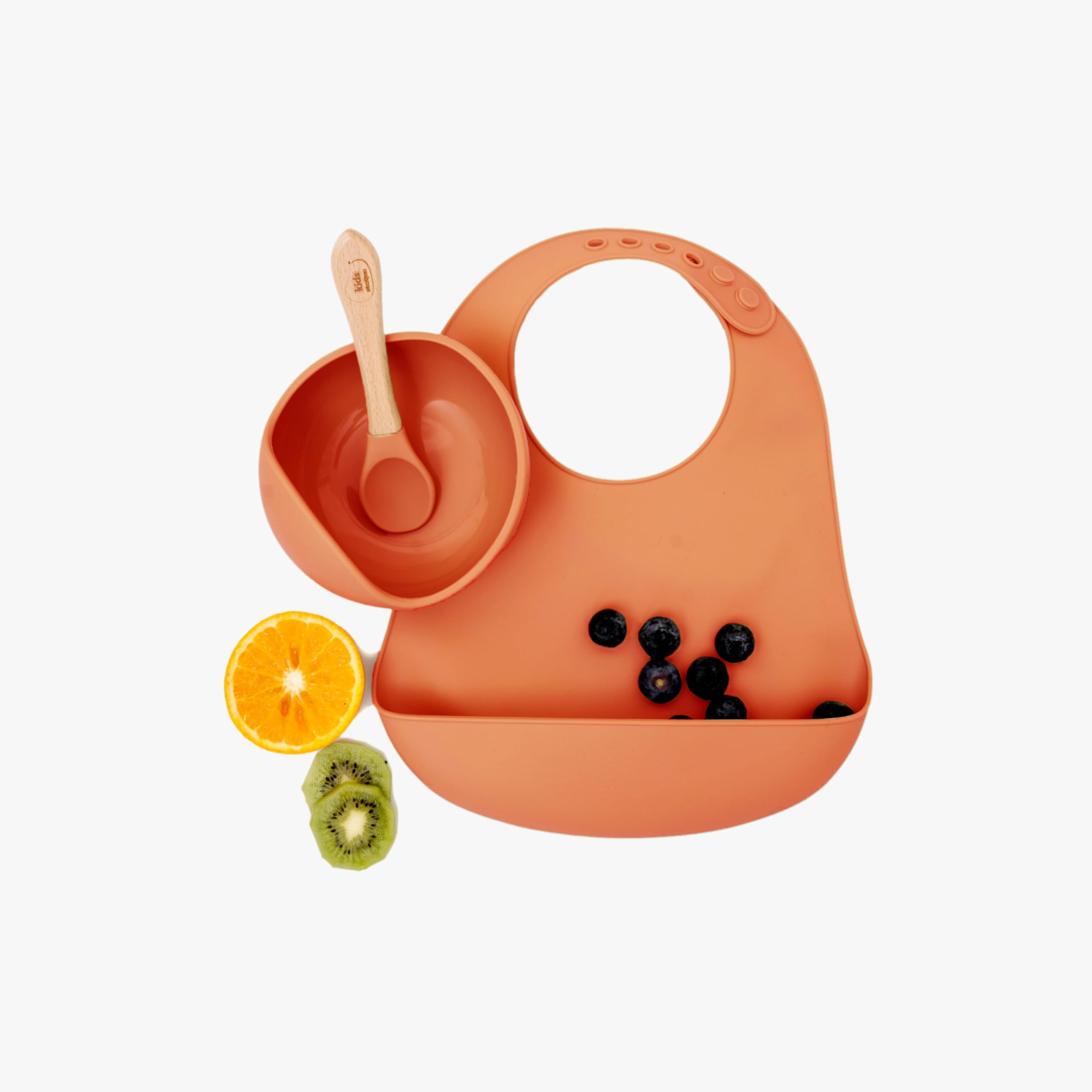 Kids Station Easy to Carry Silicone Baby Feeding Set - Bowl - Spoon - Make Mealtime Fun and Easy - Tableware Meal Utensils for Kids with Suction - Baby Feeding Product (Set of 3, Orange)-image-44