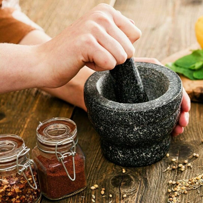 Pestle and Mortar Pattern Pestle Set Herb Spice Grinder Solid Grinder Cooking