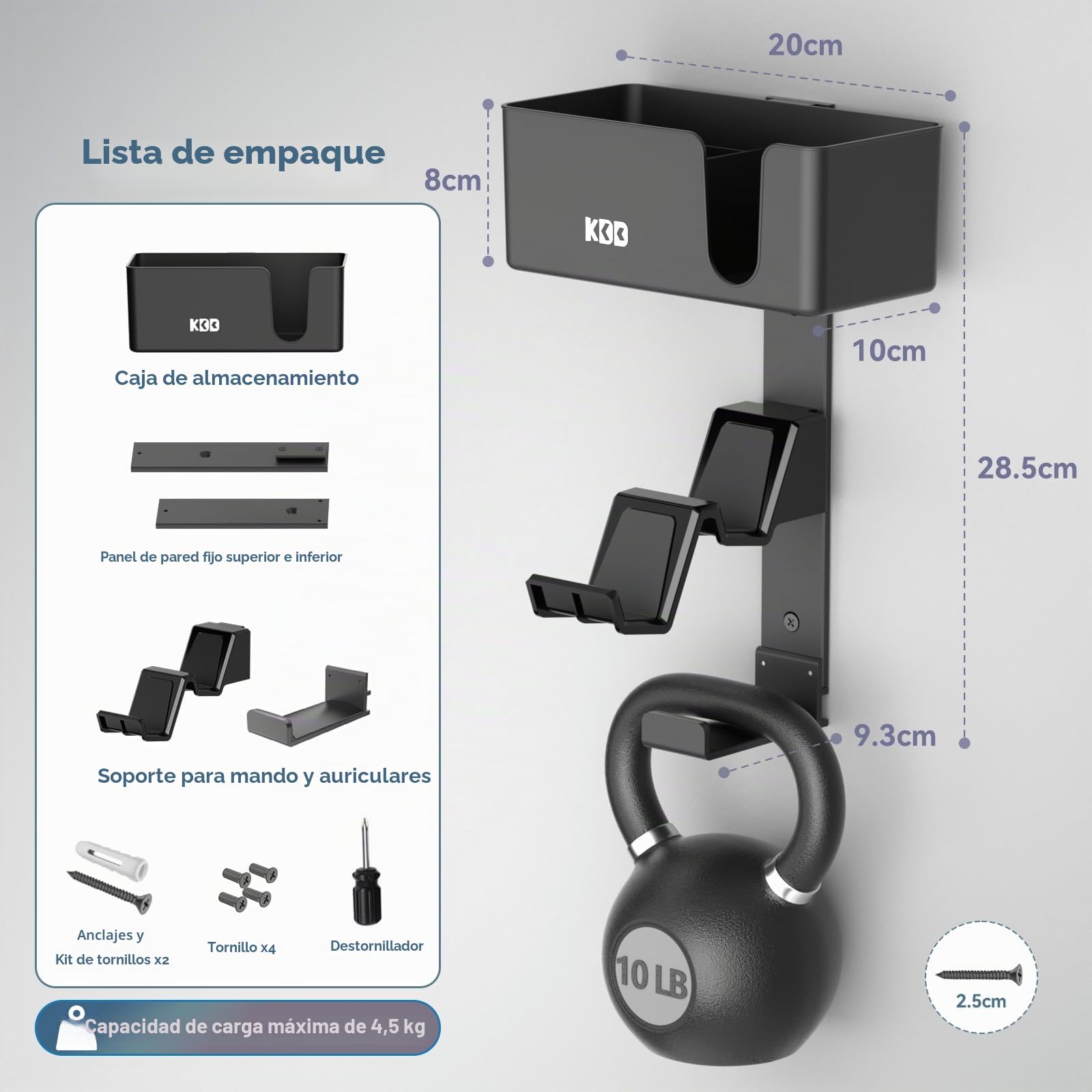 KDD Doble Soporte Mando Pared 4 en 1, Soporte para Controlador y Porta Auriculares Gaming con Almohadillas Antideslizantes, Desmontable Gancho Controlador de Pared para PS5/PS4/Xbox/Nintendo Switch