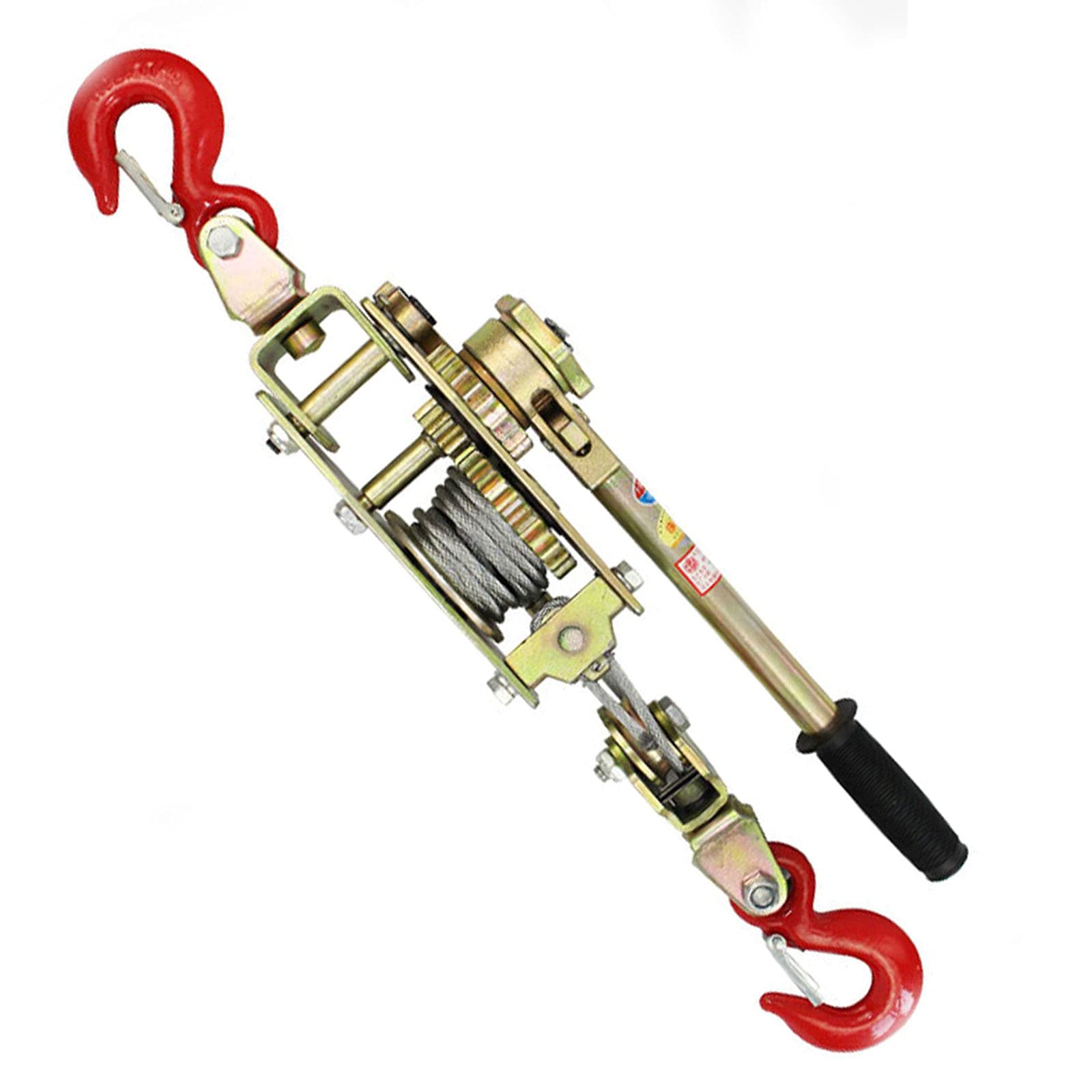 Handseilwinde Seilzug mit 2 Ratschen Drahtseil Ratsche Handwinde Handseilzug Gurtwinde Hand Power Puller FüR Wohnwagen, 2 Haken Design, Material Aus Legiertem Stahl