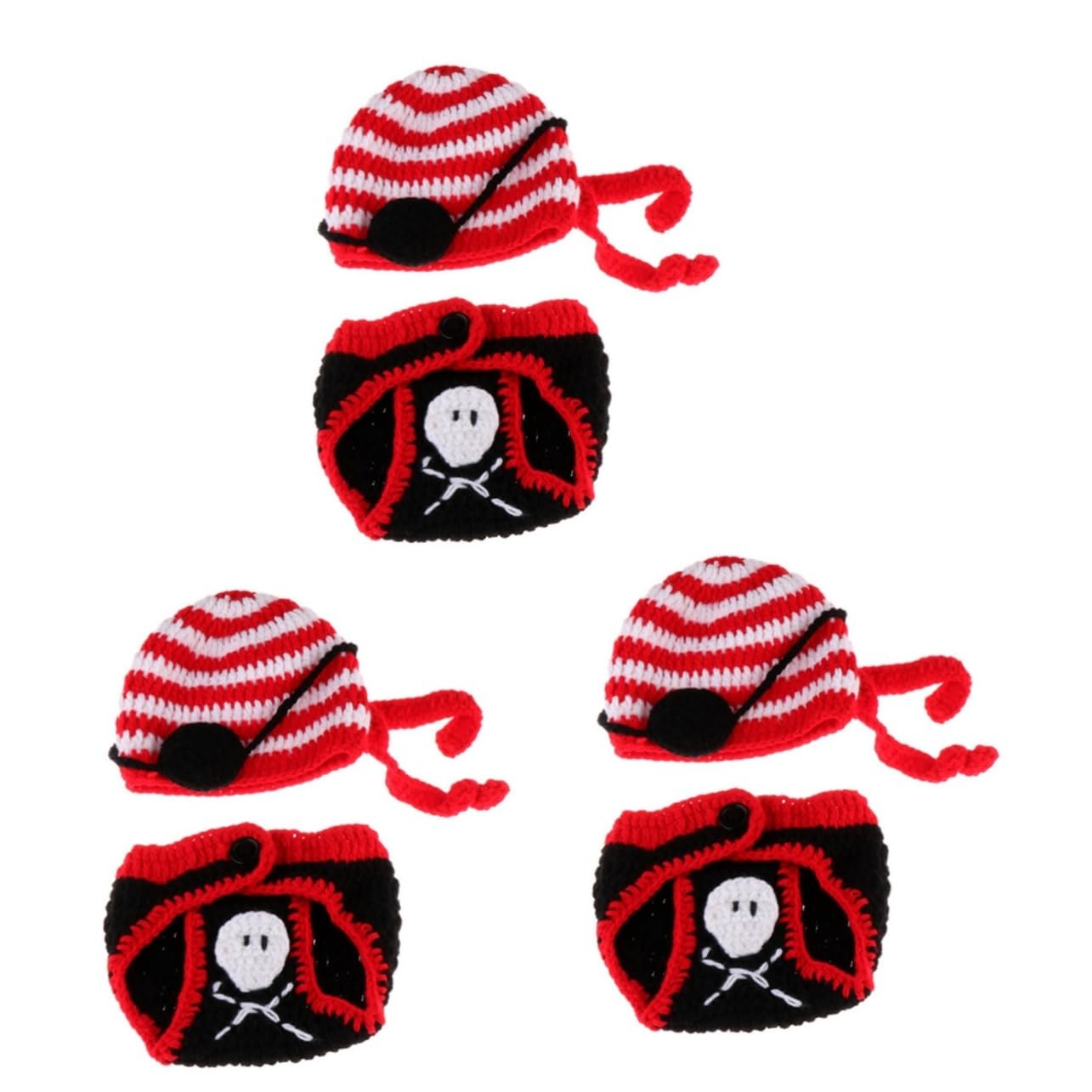 Toyvian Costume Neonato Fotografia 3 Pz Costumi Di Halloween Foto Neonato Cappello Lavorato a Maglia Costume Fotografia