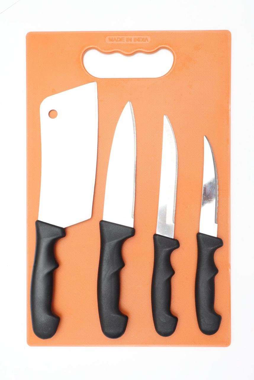 Buy VRIT Stainless Steel Knife Set for Kitchen with Chopping Board