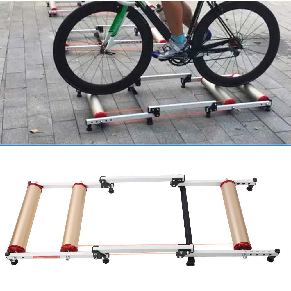 Rullo per Bicicletta da Ciclismo Indoor, Pieghevole Retrattile Facile da trasportare e riporre Rulli per Bici da 51,2x20,5 Pollici per Esercizio Bici da Strada MTB