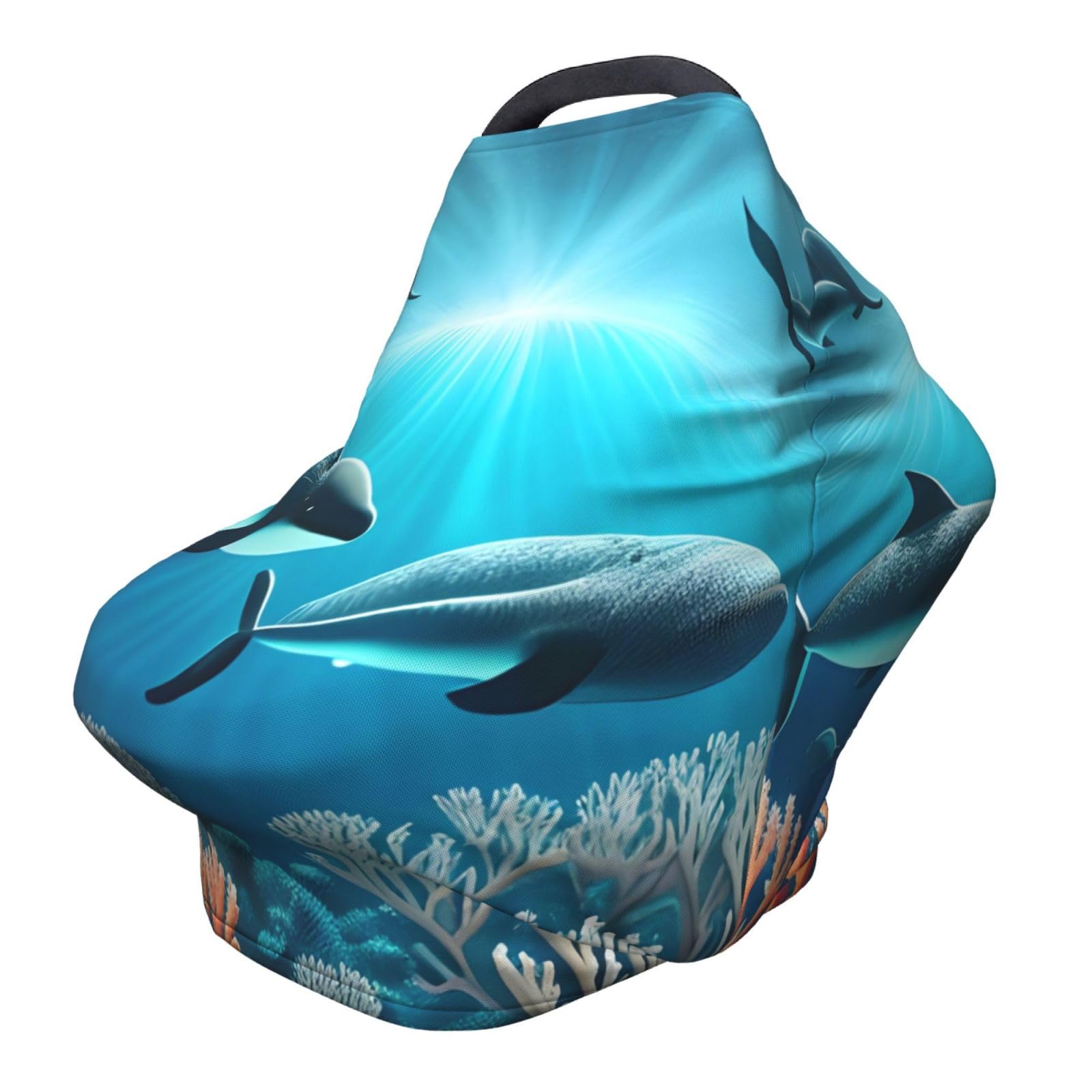 XZDHYZ Whales under The sea Versatile full-print Stroller Chair Cover/Nursing Cover, specially designed for your baby, Black