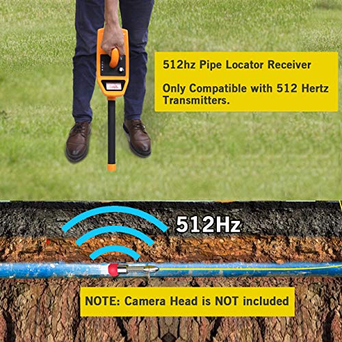 512hz Pipe Locator Receiver Underground Sewer Drain Pipe Camera 512hz Pipe Inspection Camera Locators Tool Kit for Plumbing and Septic Location Supports All Devices Using 512 Hertz Transmitter - Thumbnail 4
