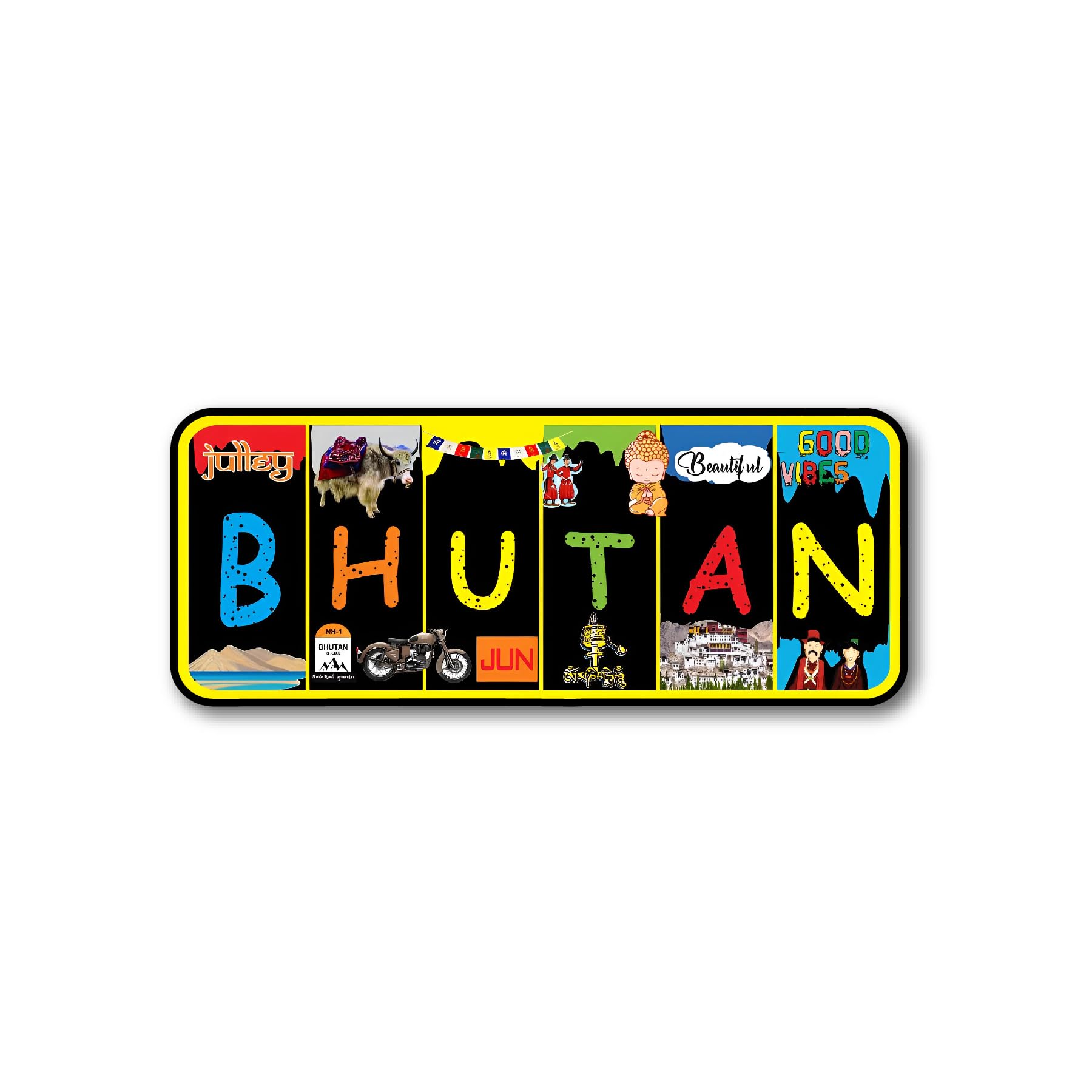 Bhutan Souvenir Fridge Magnet for Gift and Home Decoration Refrigerator Decor Multicolor L x H 4 x 1.6 Inch-image-40