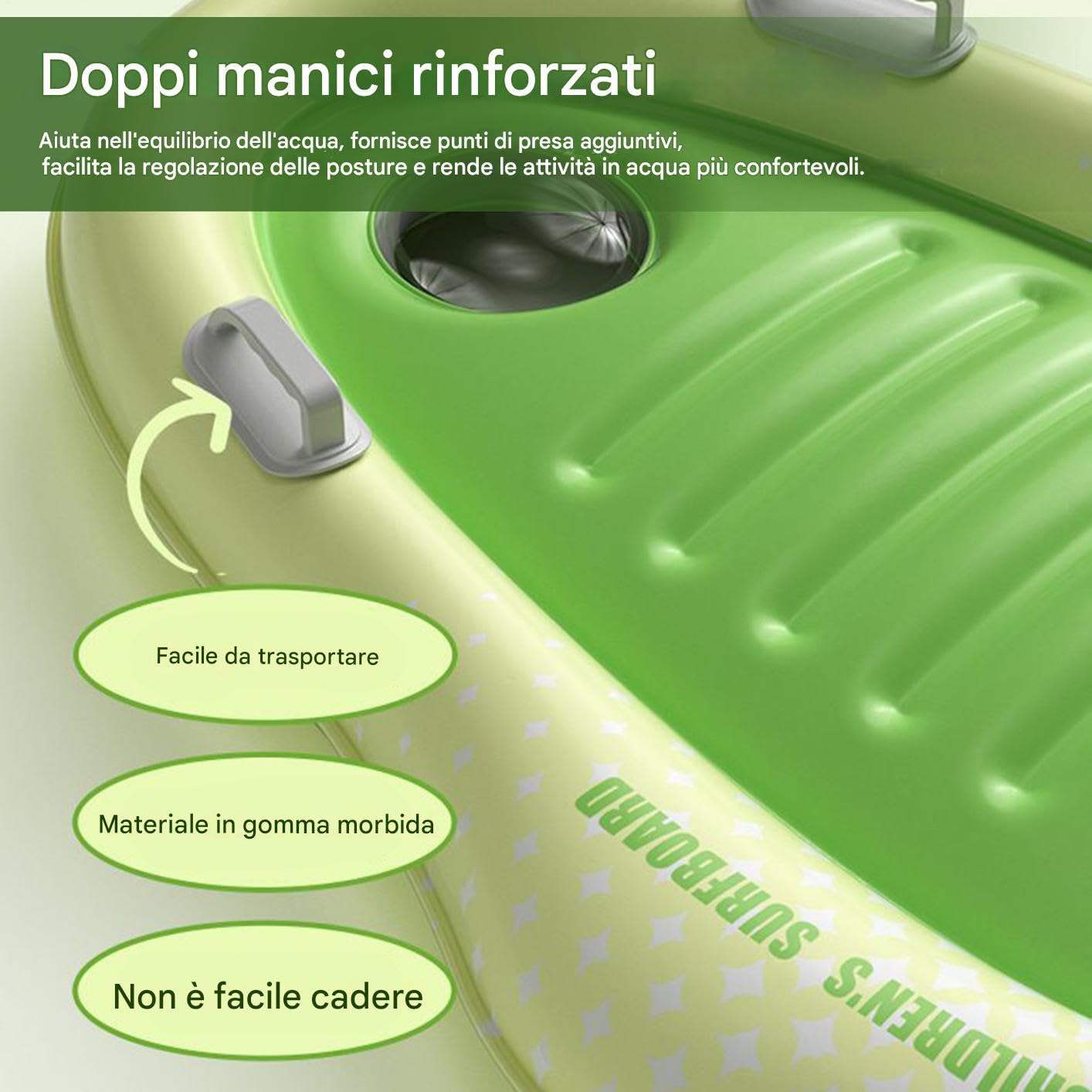 Tavola da Surf Gonfiabile per Piscina,Prop per Tavola da Surf Antiscivolo per Bambini - Giocattoli per Nuoto Portatili Ergonomici Decorazioni per Feste Bambini Bambine Spiaggia Giardino