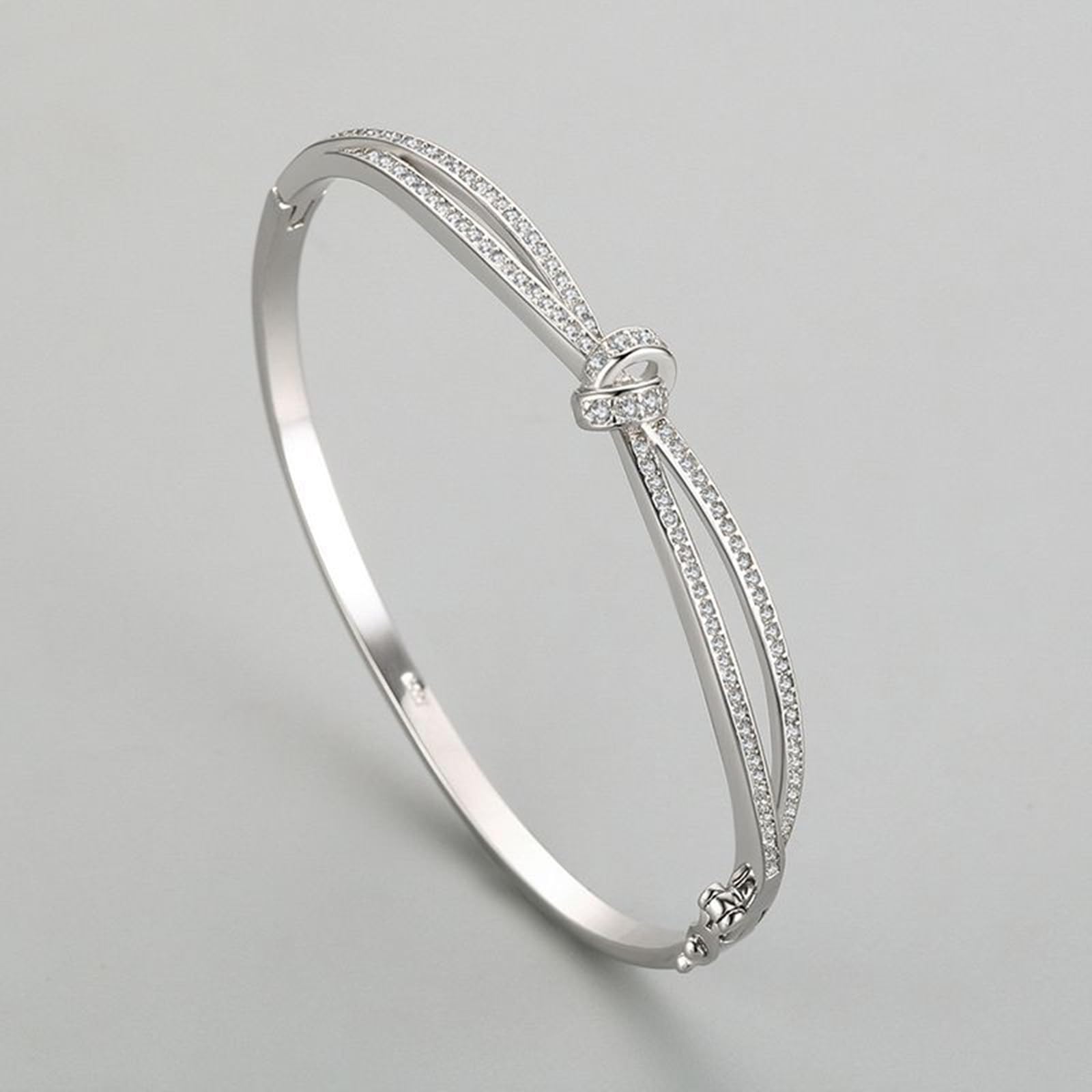 Pulsera infinita para mujer, moissanita con nudo infinito para mujer, oro blanco de 9 K, 14 quilates, 18 quilates, Pt950