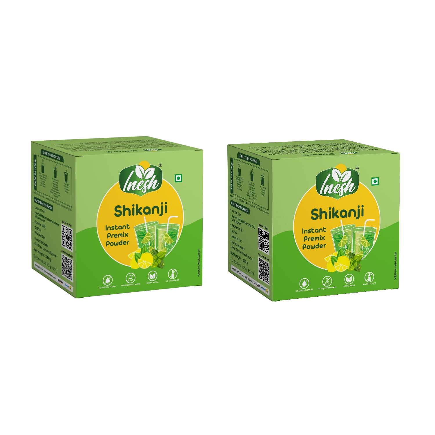 Inesh Shikanji Instant Premix Powder 10 Sachets (Box of 2, Total