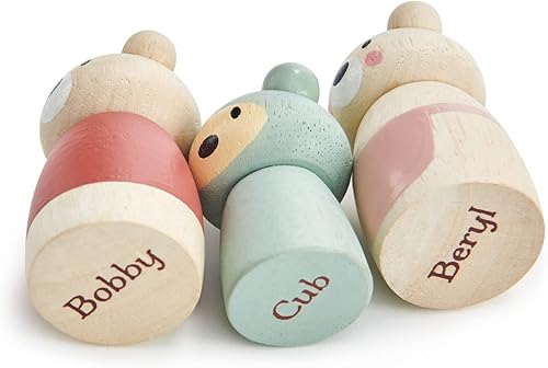 Miniatura 2 de Tender Leaf Toys - Bear Tales - Juego de muñecas complementarias de casa de muñecas de madera, figuras de 3 piezas de familia de osos para niños -