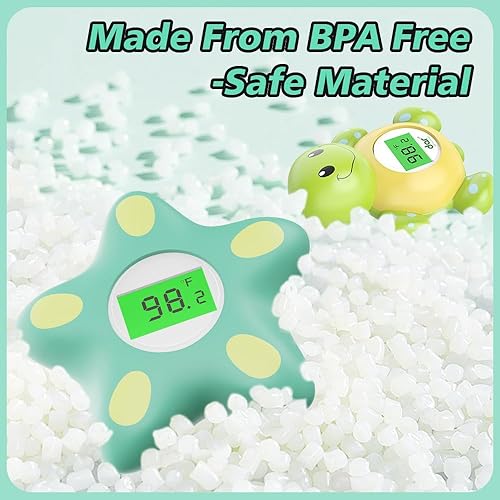 Miniatura 2 de Termómetro de baño para bebé, termómetro digital de agua para bebés de seguridad con retroiluminación de 4 colores y advertencia de temperatura,