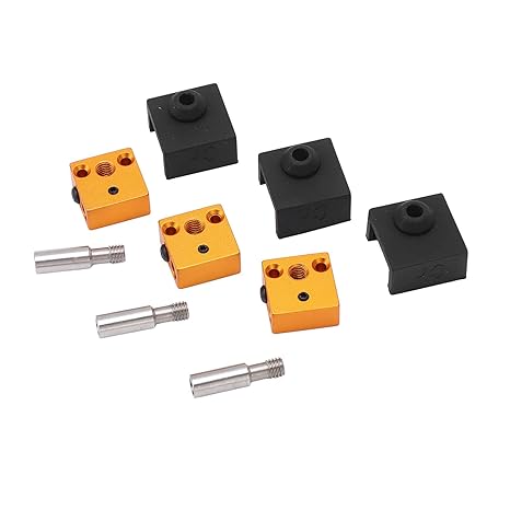 review Aluminum Heater Block, Quick Cooling Wide Application Durable Easy Installation Silicone Sock 3D Printer Part for MK7 MK8