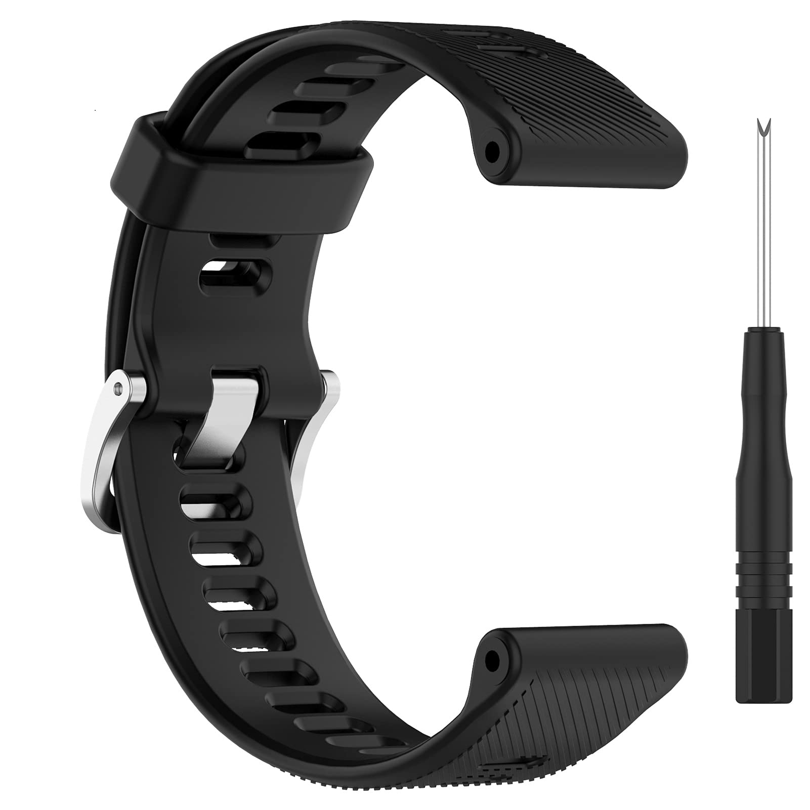 for Garmin Forerunner 745 Replacement Wrist Band - Silicone Replacement Wrist Watch Band Strap For Garmin Forerunner 745(Silicone Black)
