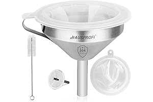 HAUSPROFI Stainless Steel Kitchen Funnel with Strainer