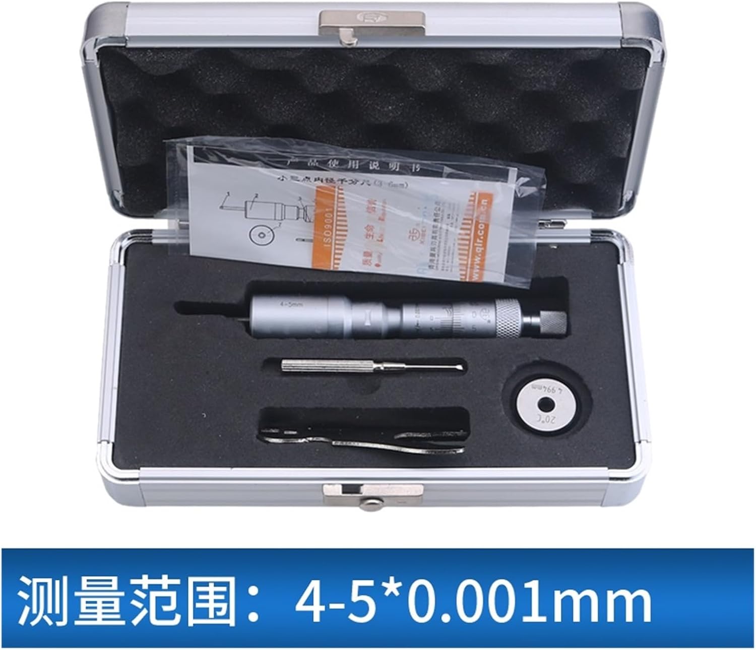 Internal Hole Diameter Micrometer Small 3-4mm bore 3-Points Positioning Center Three tipsringgauge(4-5mm)