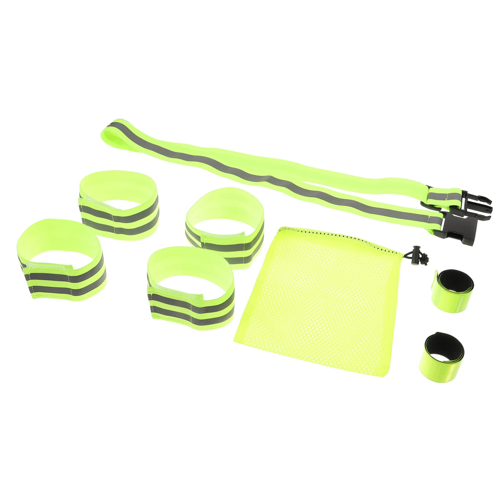 BESPORTBLE 3sets Fasce Riflettenti per Corsa e attività Notturne di Cintura Elastica e Braccialetti per Sicurezza Adatto per Ciclismo e Camminate Alta visibilità e Comfort