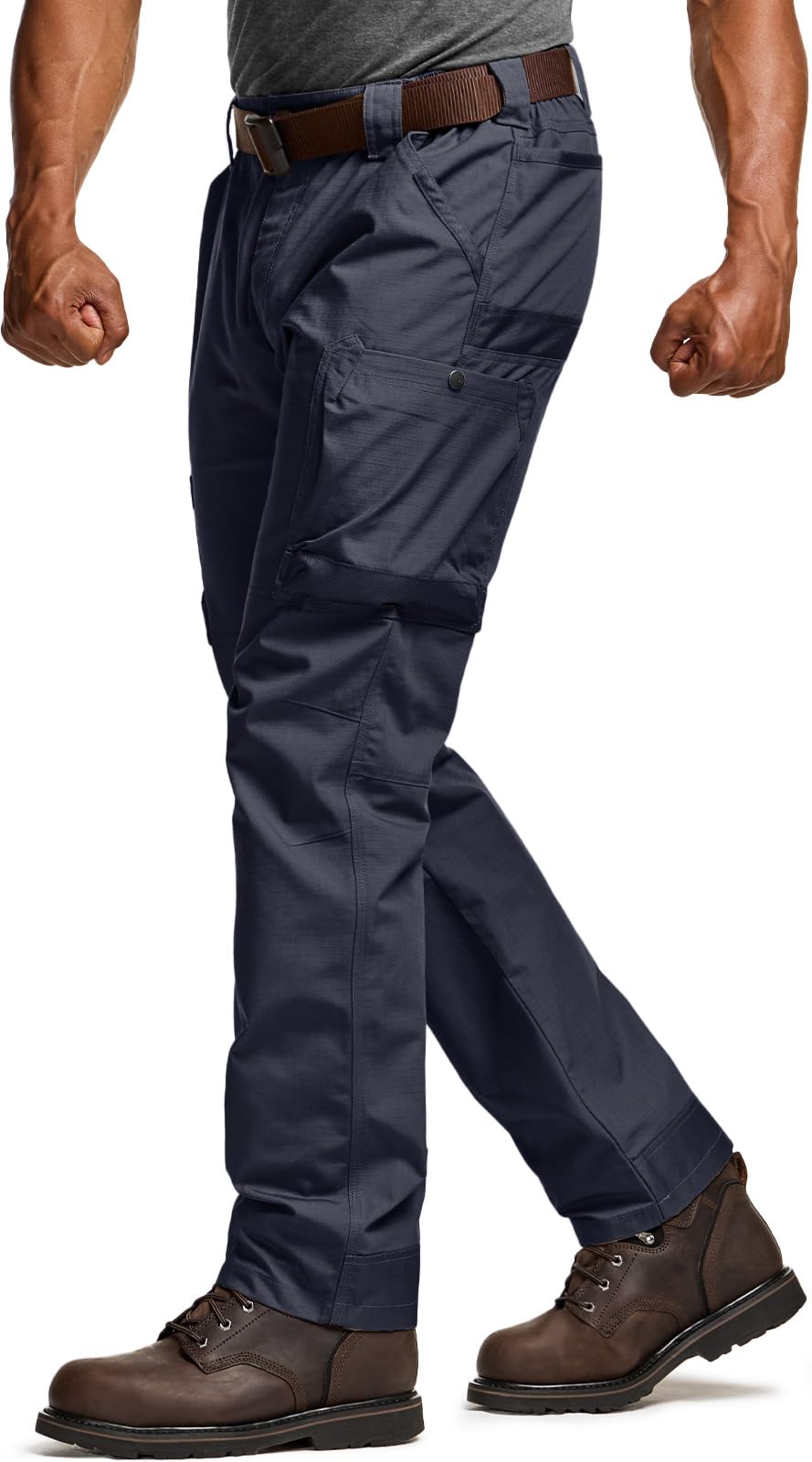 CQR Men's Quick Dry Work Pants, Water Resistant Outdoor Tactical Pants, Lightweight Stretch Cargo Hiking Pants
