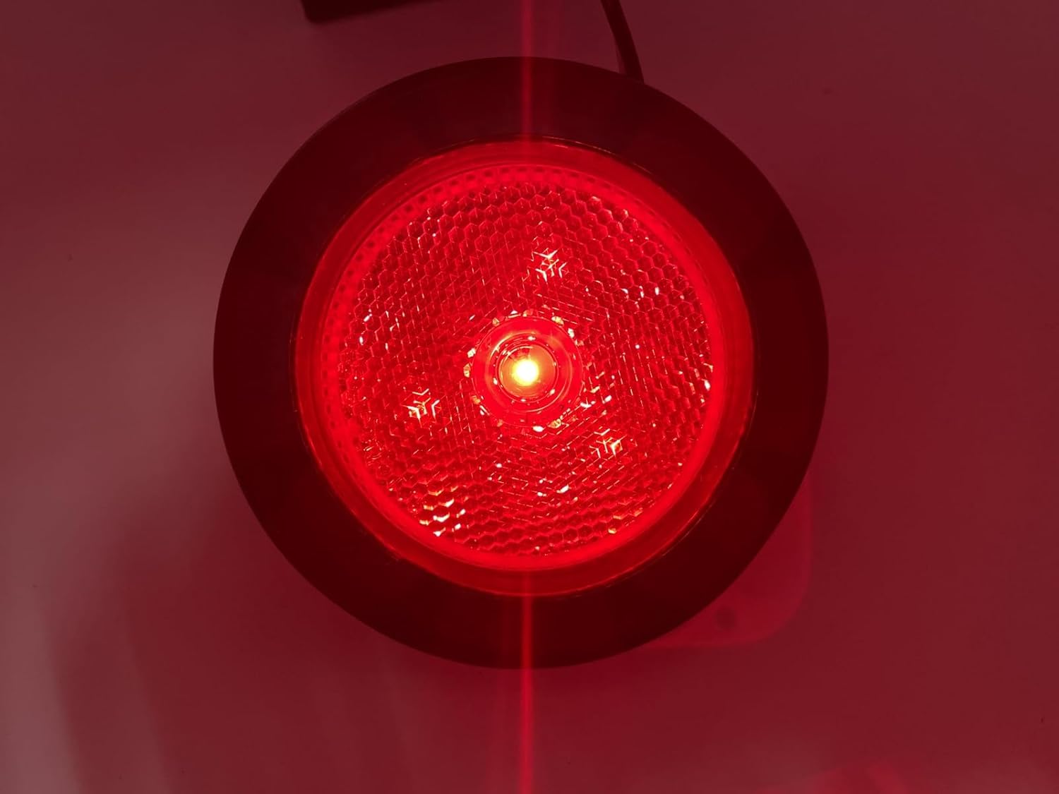 All Star Truck Parts] 5x Amber + 5x Red 2.5" 4 Led Round Side Marker Clearance Lights Grommet Flush Mount, Sealed Truck Trailer with Reflex Lens, IP67 Waterproof- Super Bright DOT SAE P2 FMVSS 180
