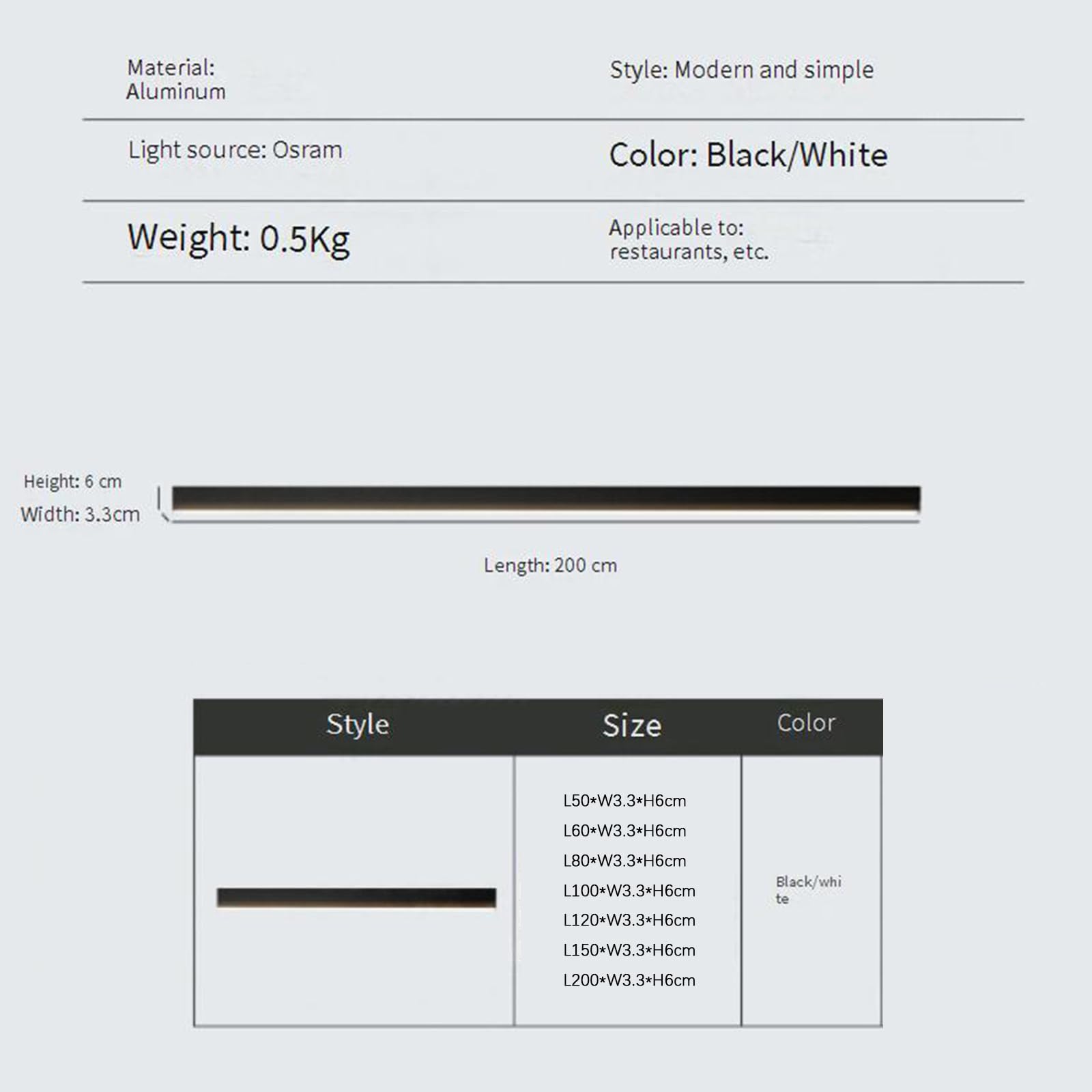 LED Moderne Deckenleuchte Aluminium 3 Farbtemperatur Deckenlampe 3000K/400K/6000K Lange Lichtleiste Deckenbeleuchtung Schwarz linear Design Wohnzimmer Schlafzimmer Esszimmer (Warmes Licht,100cm)