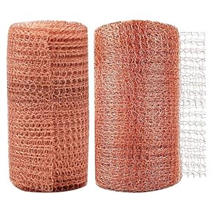 Koper Mesh,RoadLoo 2 Rollen 6m Insect Control Mesh Knipbare Zachte Flexibele Ongediertebestrijding Gebreide Mesh Multifunctionele Gat Mesh Weerbestendig voor Thuis Tuin Yard Wildlife Control Vul Stof