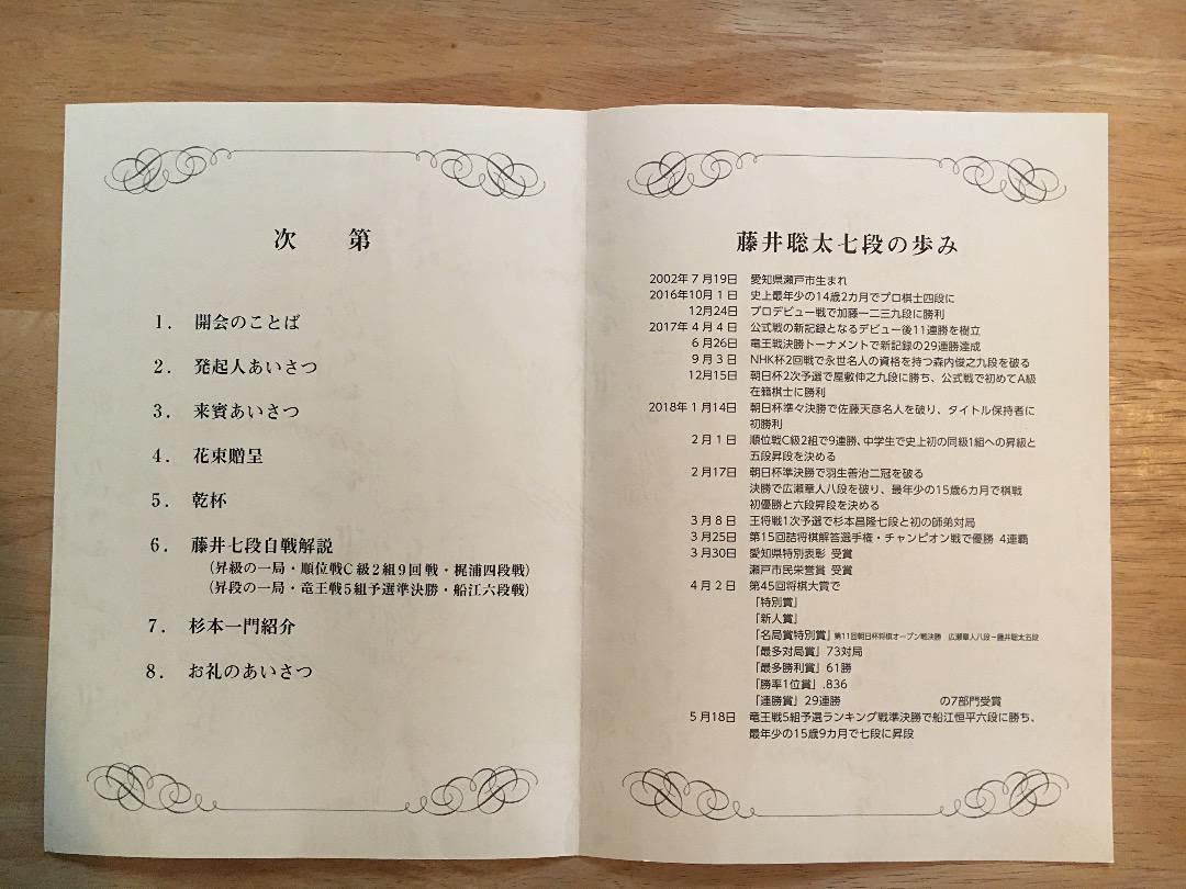 Amazon.co.jp: 藤井聡太棋聖 七段昇段記念 扇子 飛翔 祝う会プログラム 