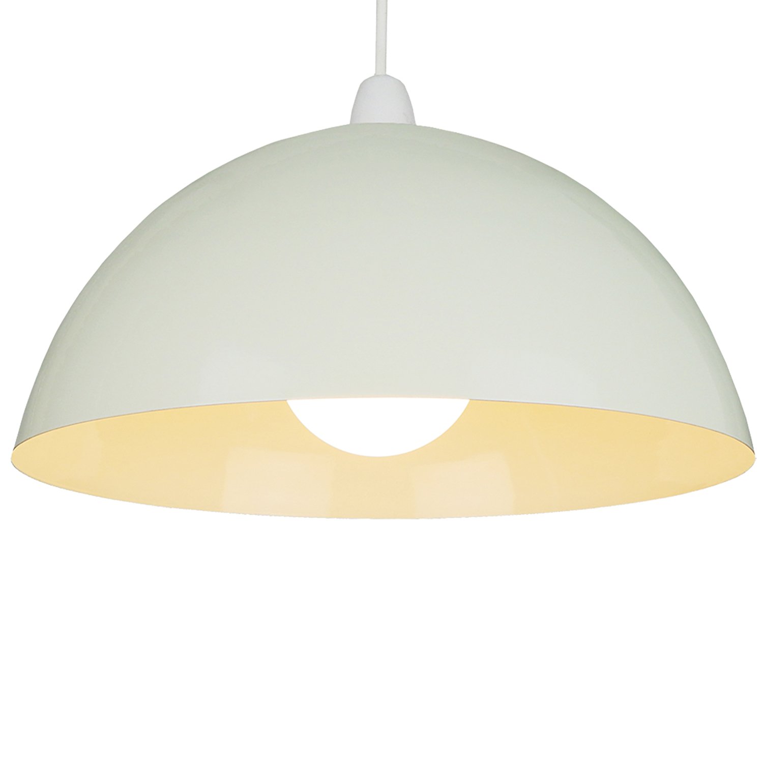 Loxton Lighting Metal Dome Pendant Light Shade, Steel, Cream
