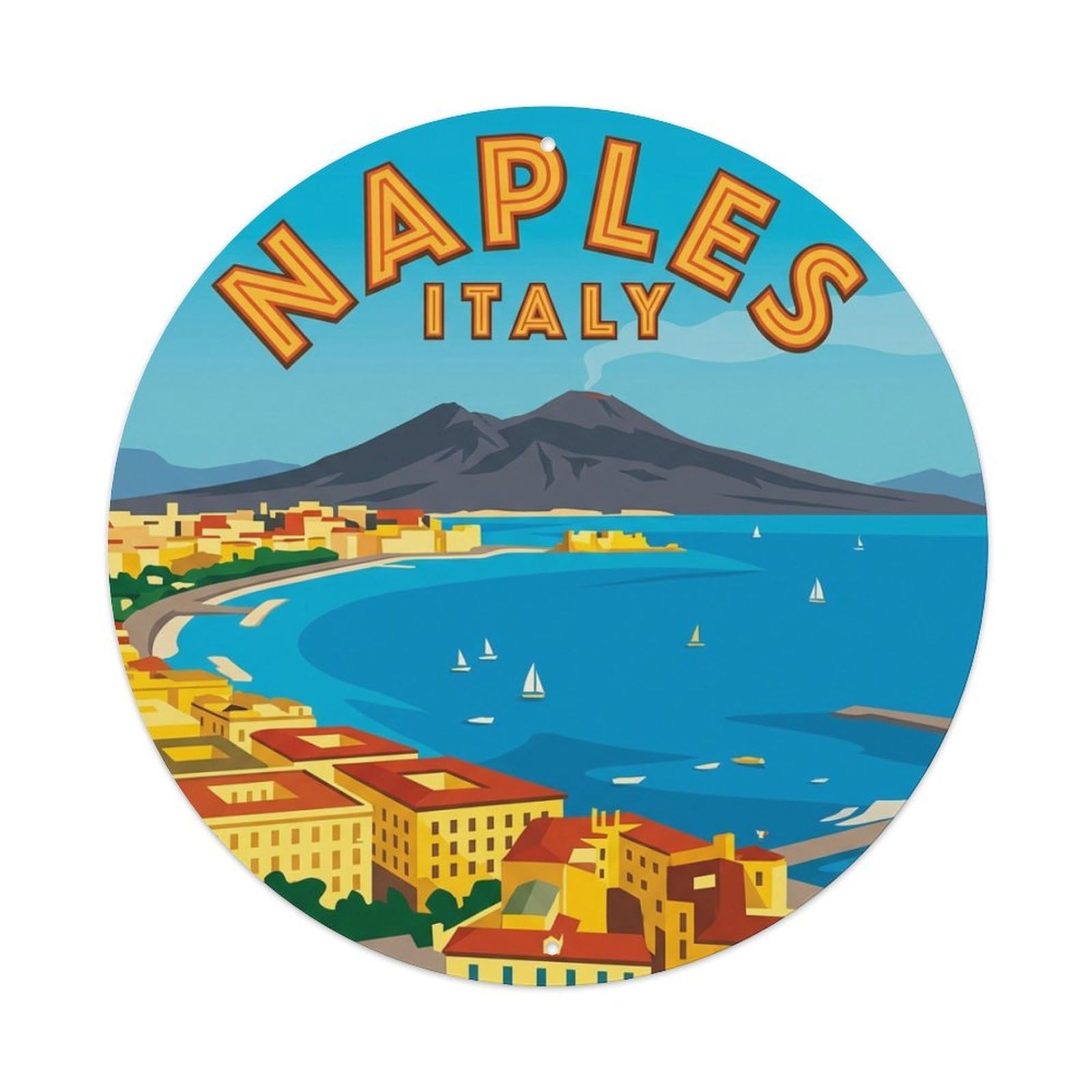 Galvaxio Style Vintage Travel Italy Naples Metal Tin Sign