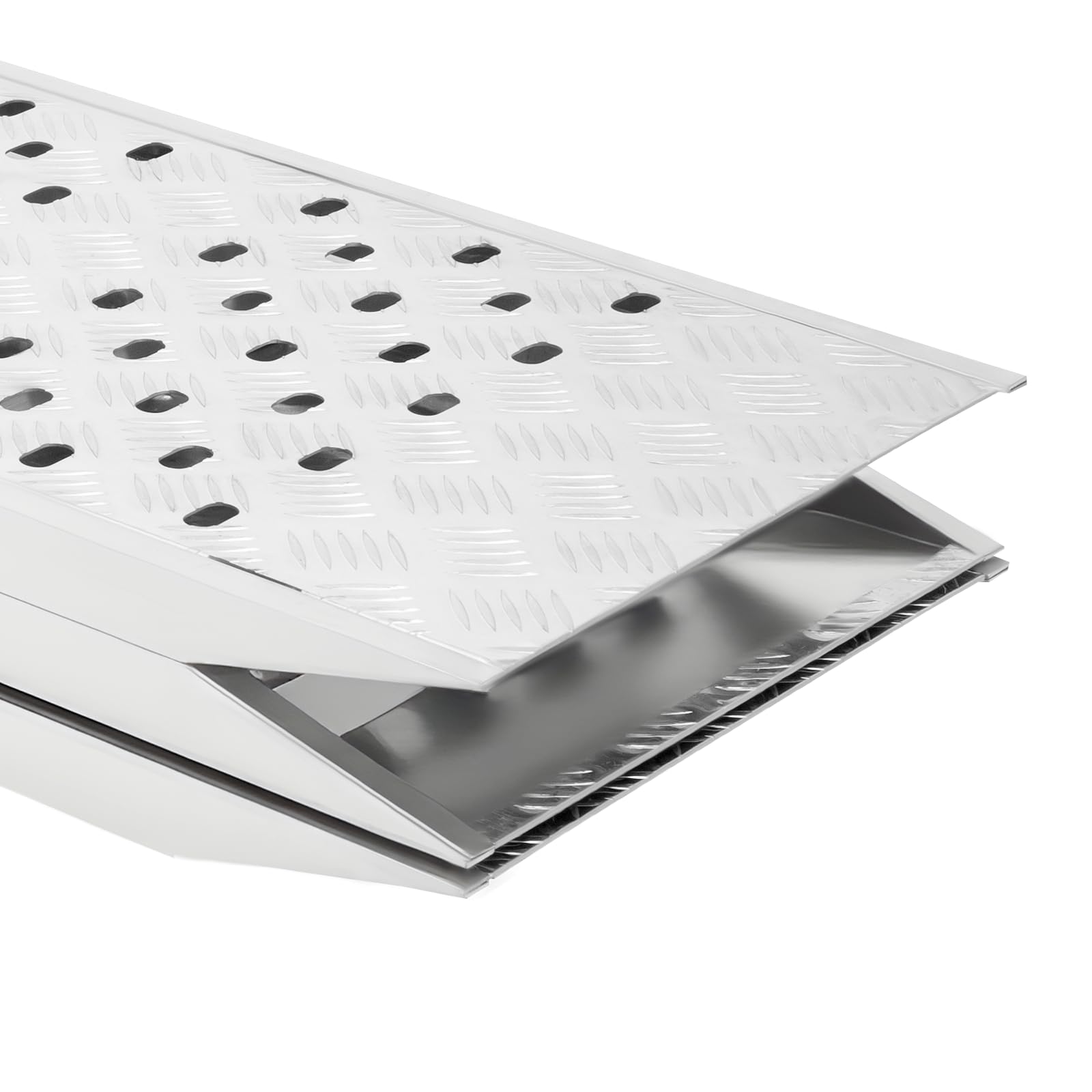 Aluminiowe rampy szopowe 195 x 137 cm, składana rampa załadunkowa 680 kg, przenośne rampy do przyczep do motocykli terenowych, wózków, ciężarówek, kosiarek, odśnieżarek, pickupów