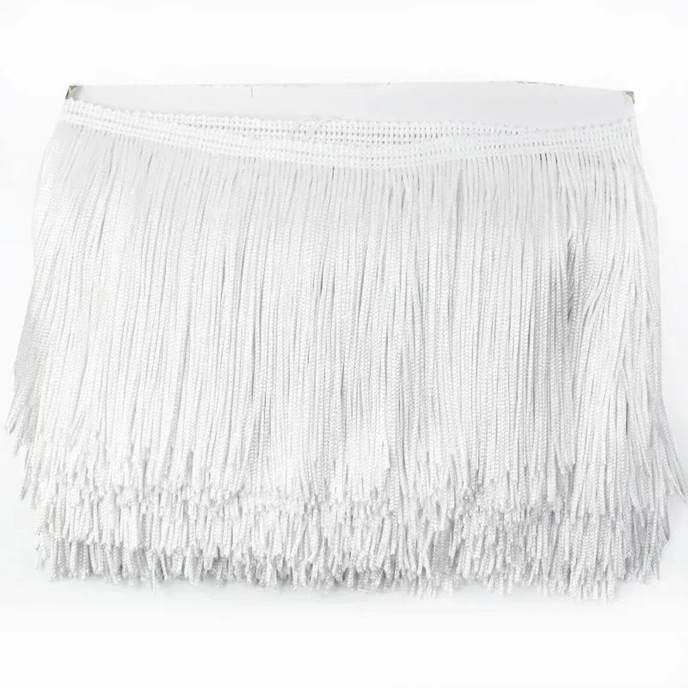 VIXDA 10Yards 10-30cm Color Tassel Fringes Sewing Curtain Stage Garment Lace Trim Latin Dance Dress Fringe Tassels DIY Craft