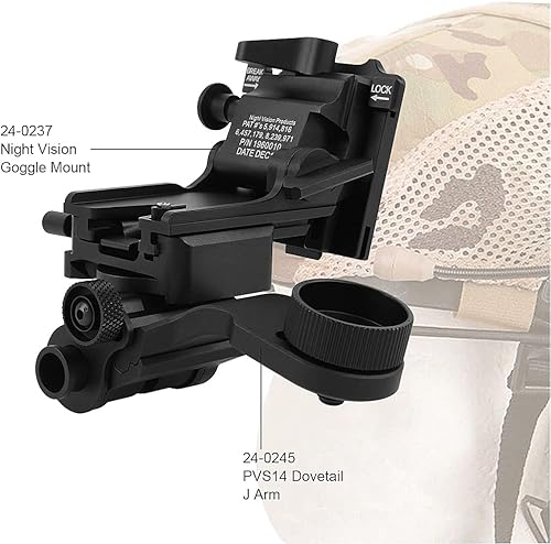 Miniatura 6 de Gexmil PVS - Gafas de visión nocturna con brazo 14 J NVG, montaje de casco de metal, soporte de rinoceronte, compatible con todos los modelos de