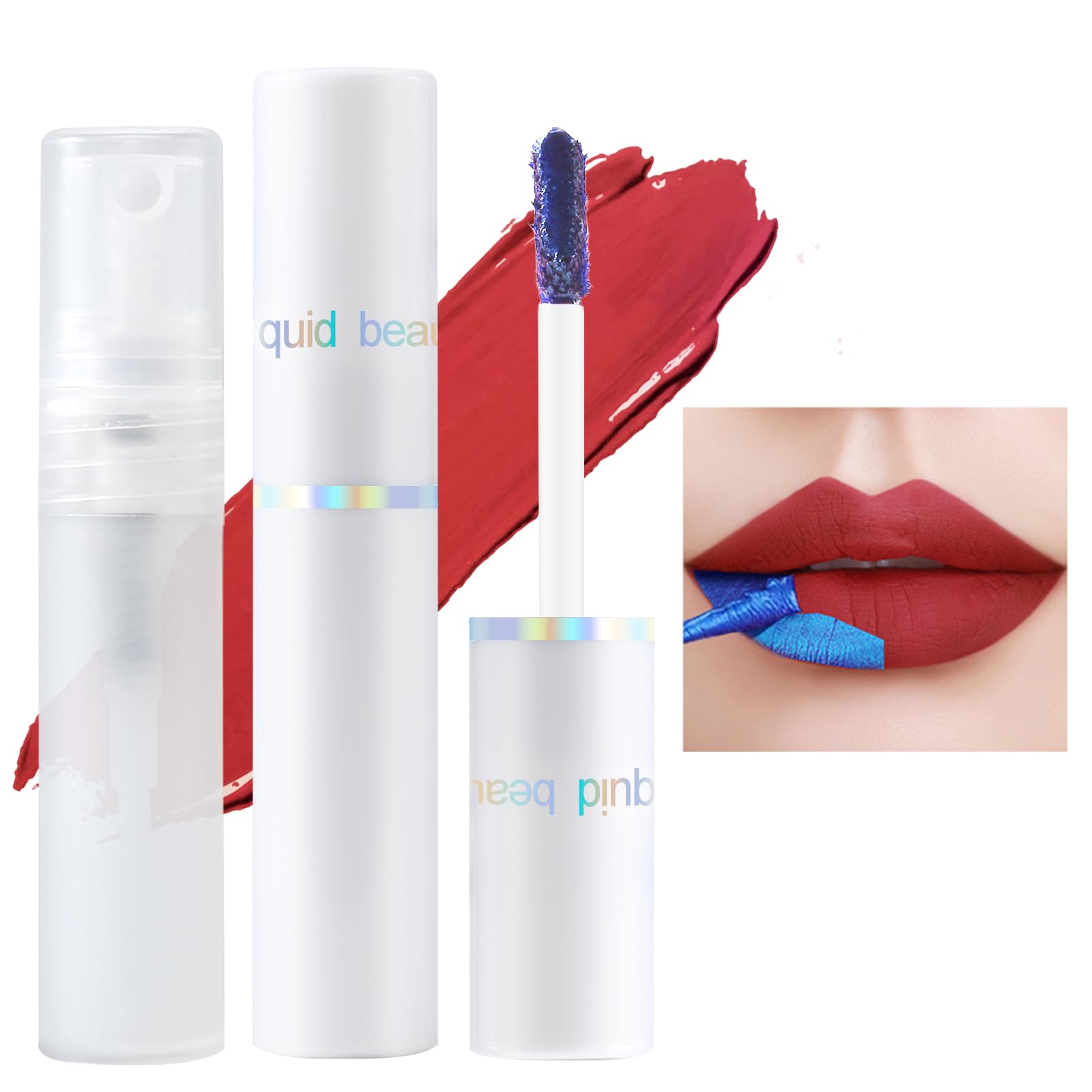 Erinde Peel Off Lip Stain, Matte Liquid Lip Tint Stain, Coloured Tear-off Lip Gloss with Activator, Non-Stick Cup Lipstick, Long Lasting, Waterproof, Rich Colours, Lip Makeup