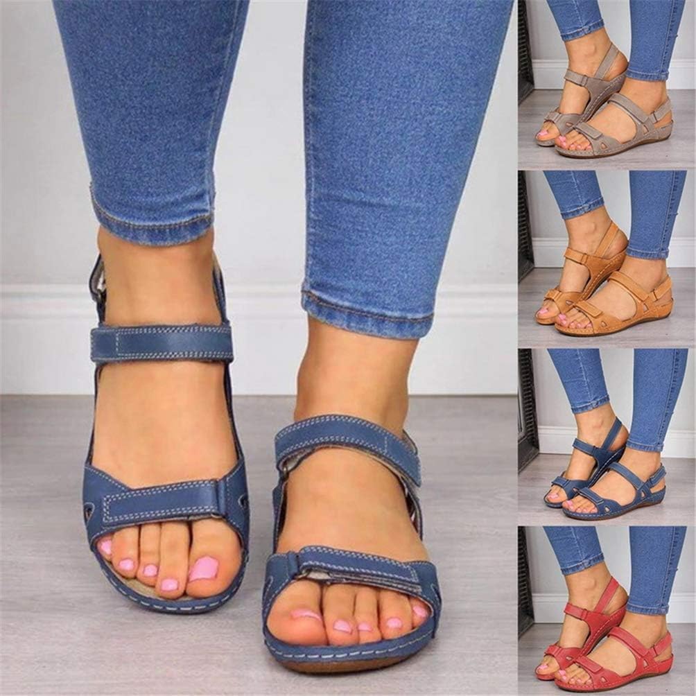 Płaskie Sandały Outdoorowe Dla Kobiet Letnie Sandały Trekkingowe Płaskie Sandały Sportowe Sandały Z Miękkim Paskiem Buty Trekkingowe, Grey, 41 EU