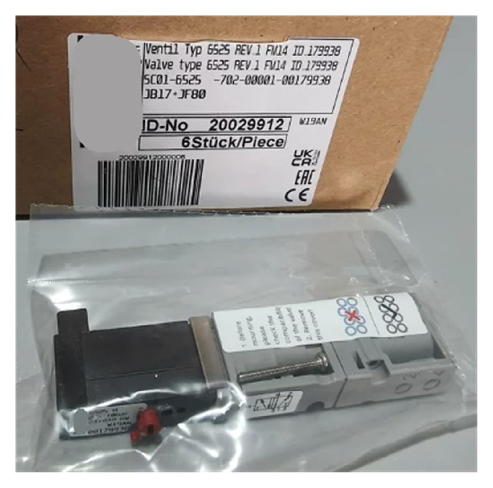 ELZNSQQK 1PCS Solenoid Valve 6525 20029912 00179938