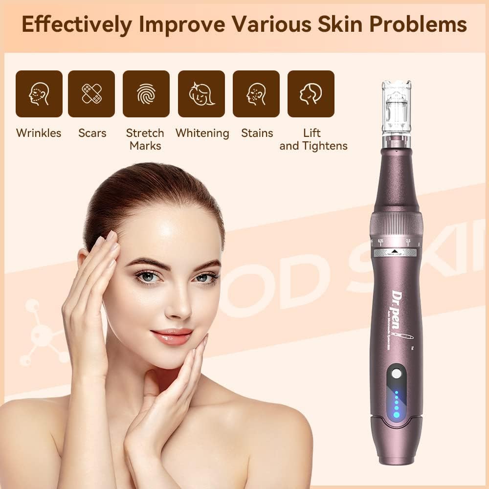 Dr. Pen Microneedling Pen – A10 Wireless & Wired Operation | Adjustable 0–2.5mm Needle Depth | 5 Speed Levels (Up to 16,000 RPM) | Includes 12-Pin, 36-Pin, 42-Pin, and Nano Cartridges | Professional Skincare Tool for Face, Body & Hair — view 4