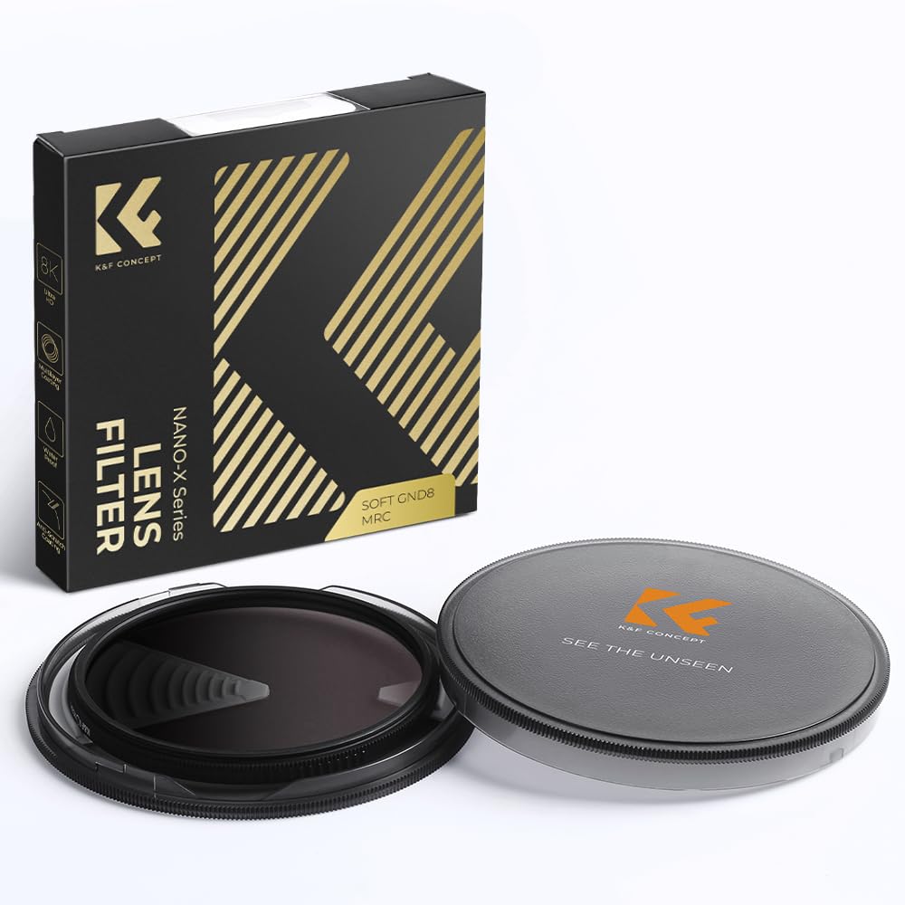 K&F Concept Nano-X 77 mm Soft GND8 filtr gradientowy ND0,9 (3 stopy, 12,5%) szary filtr gradientowy GND8 ze szkła optycznego