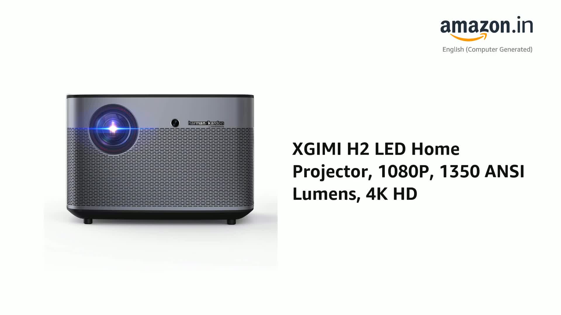 XGIMI H2 LED Home Projector, 1080P, 1350 ANSI Lumens, 4K HD