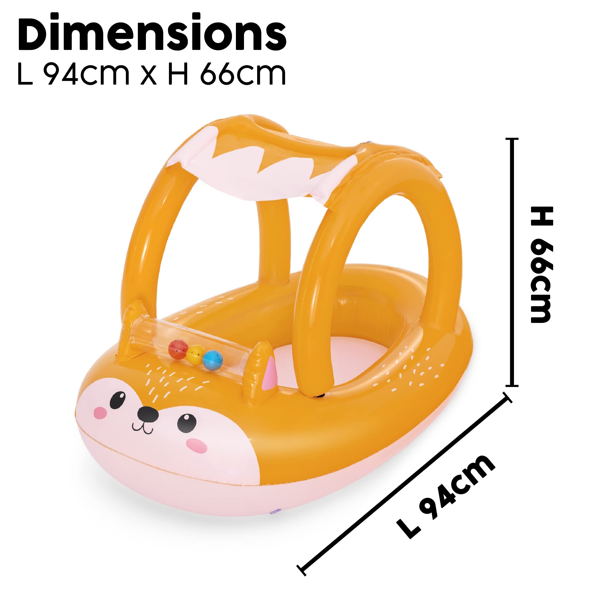 Bestway Inflatable Fox Float for Kids | Swimming Pool Inflatable, Swim Float, Pool Toys for Boys and Girls
