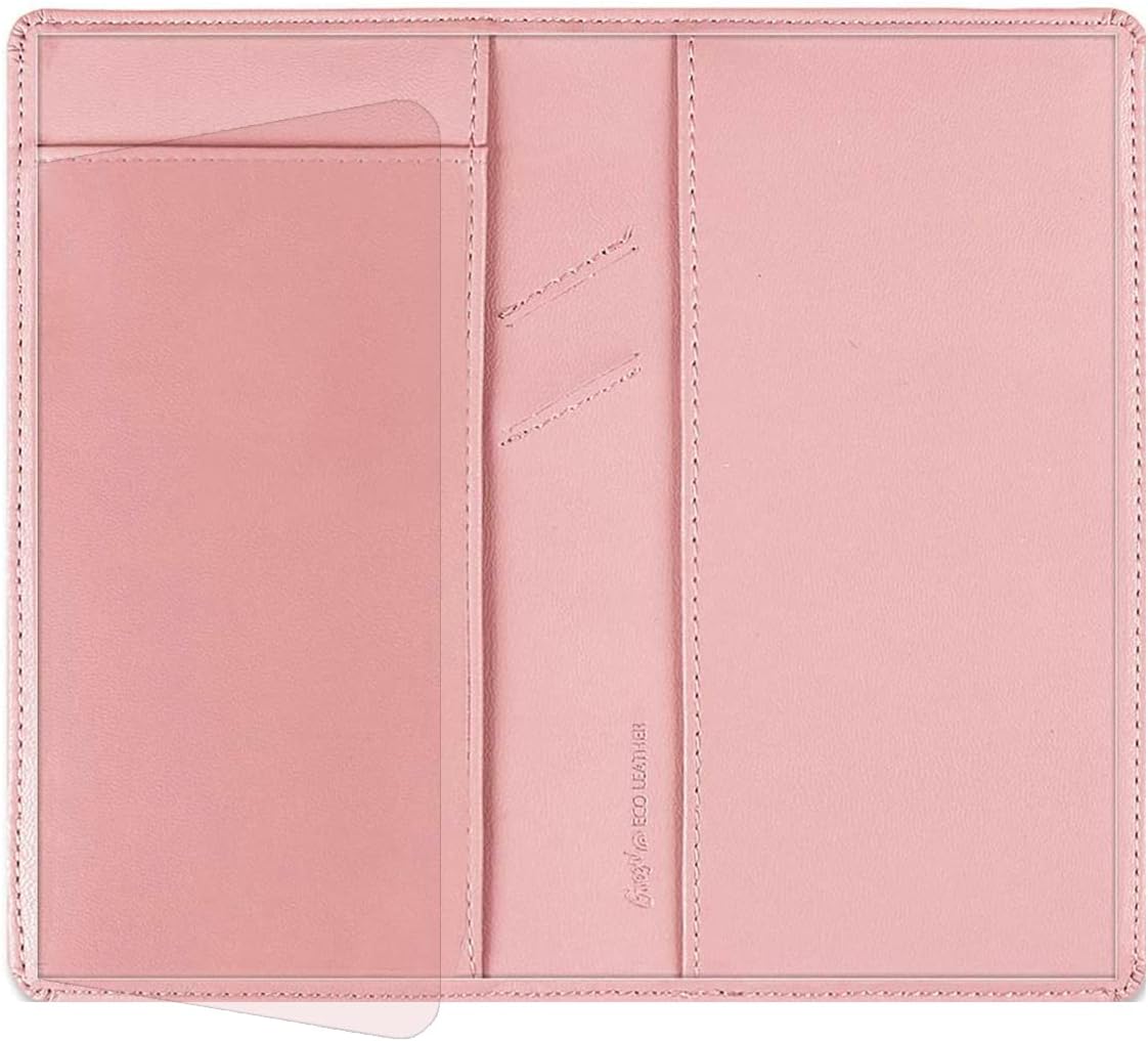 GNEGNI Leather Checkbook Cover with Built-in Divider Pen holder For Men Women Checkbook Holder Wallet RFID Blocking