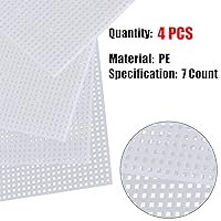 Vista 2 de 4 piezas de 7 hojas de lona de plástico transparente de malla para proyectos de manualidades, bordado, divisor de peceras, proyectos de punto