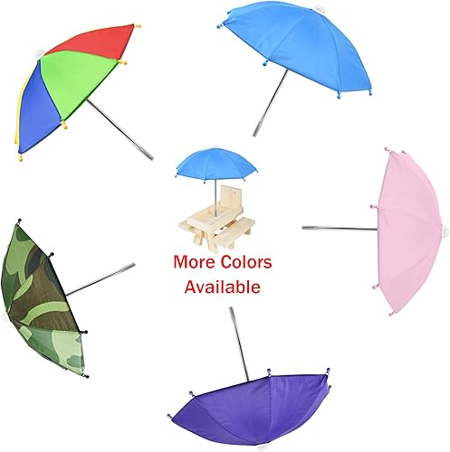 Miniatura 4 de Mini paraguas de repuesto, mesa de picnic con alimentador de ardillas para adornos de jardín de Aliyoham (azul-floral)