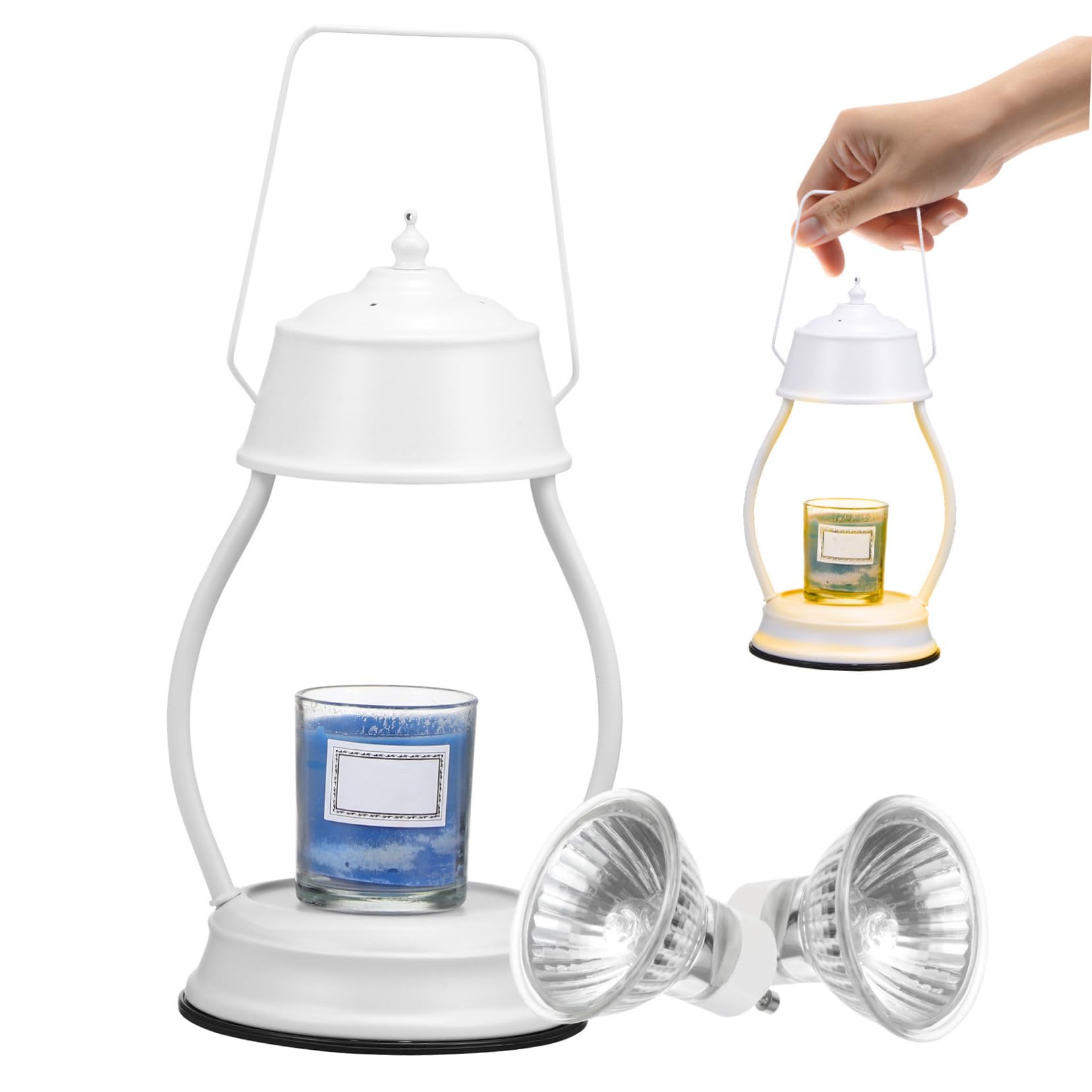 Cabilock Warm lamp Decorate lamp Candle Warmer Candle Light Candle Melting lamp Warmer Candle lamp Warmer Decor Candle Candle lamp Warmer with Bulb Ornaments Metal Candle jar
