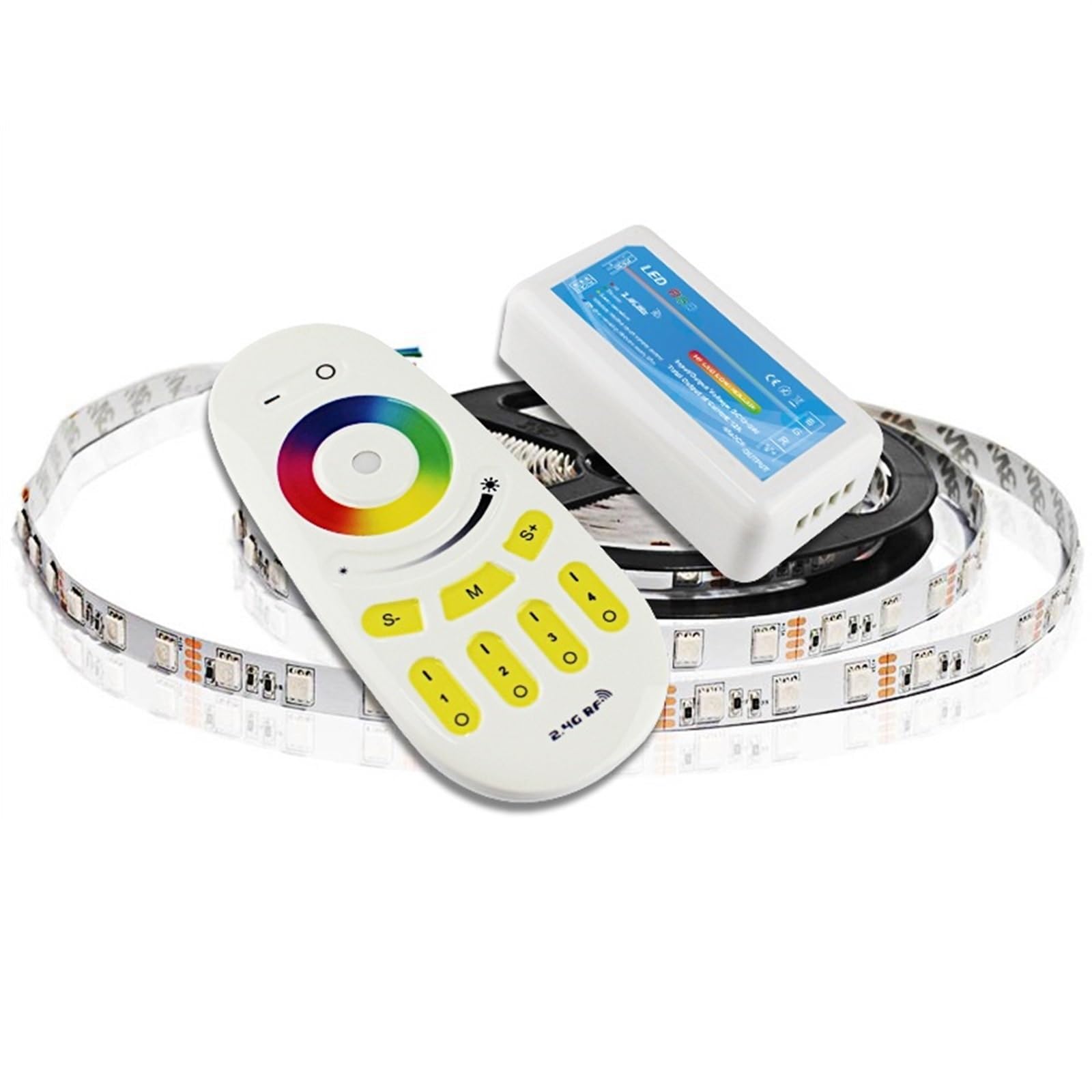AVIMYA Controlador RGB táctil de grupo RF2.4G, controlador de tira de luz RGB, controlador LED de 4 grupos (Size : Receiver)
