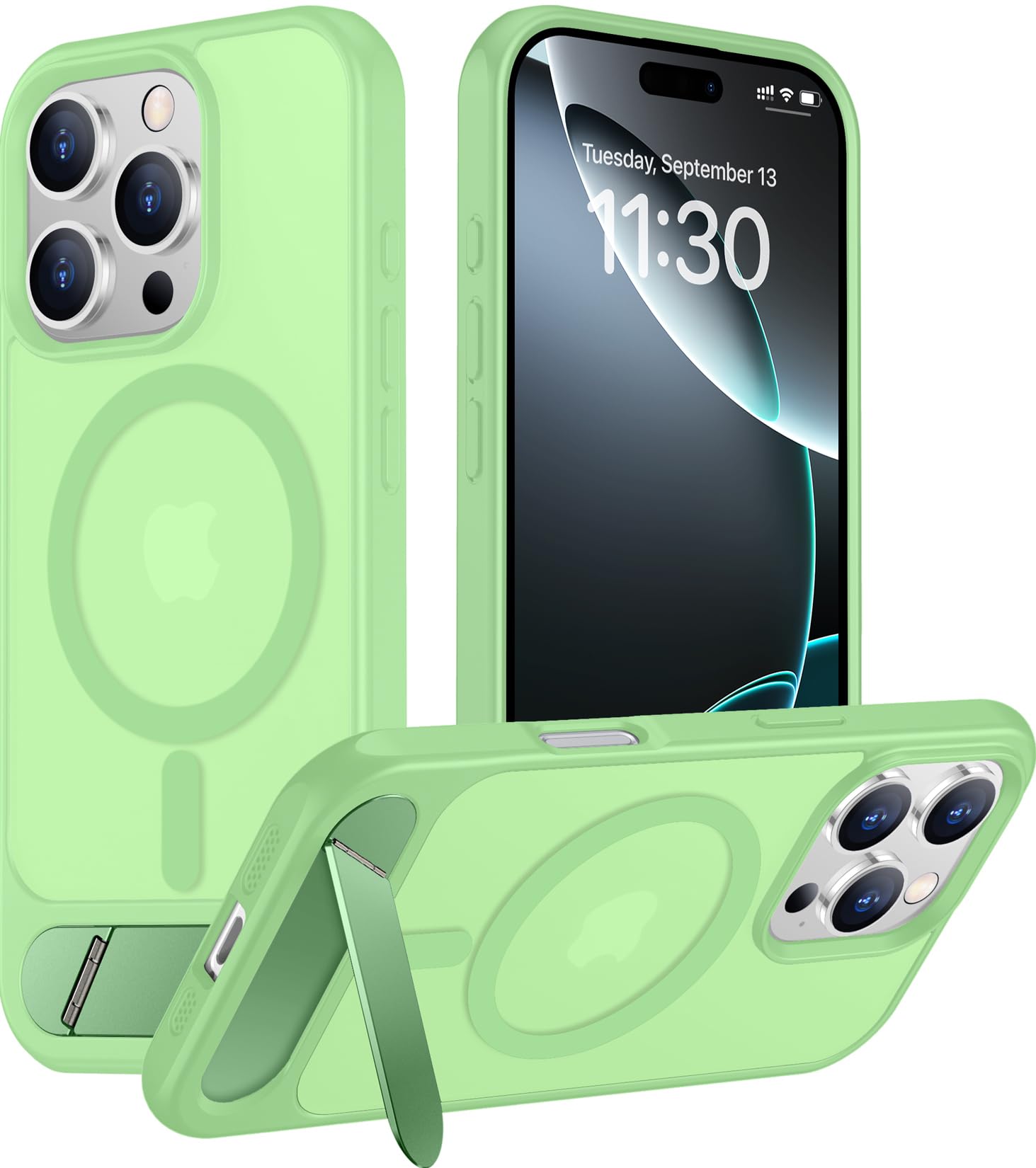 Temdan Magnetic Compatible with iPhone 16 Pro Max Case, [Built-in Invisible Kickstand][Compatible with MagSafe][Military Grade Shockproof] Slim Translucent Matte Phone Case for iPhone 16 Pro Max 6.9"