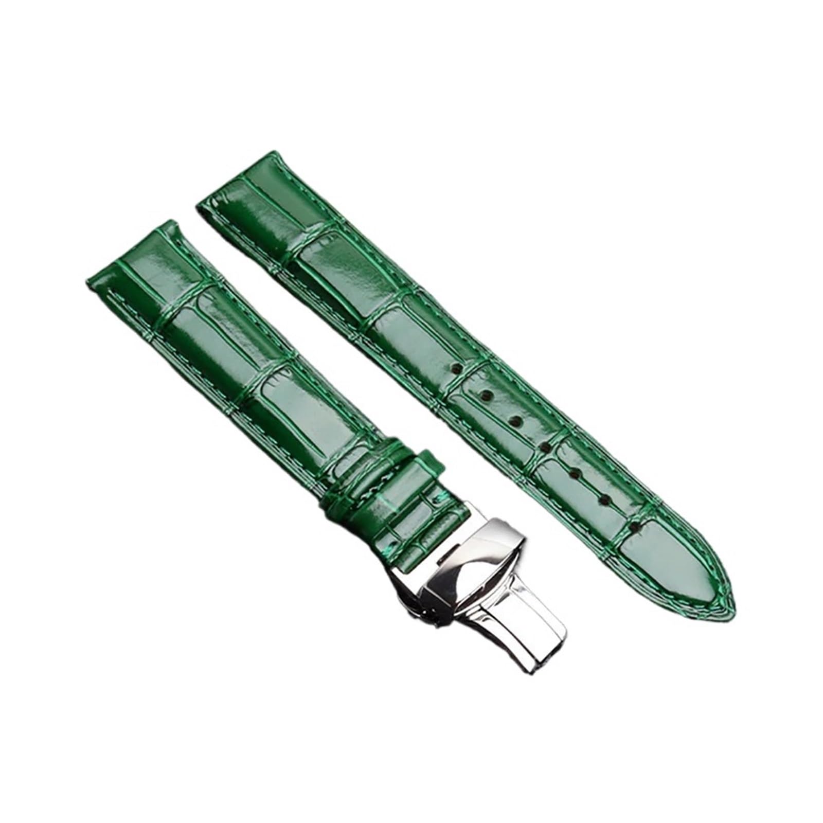 YINGO Correa De Reloj 12-24 Mm Correa Verde Pulsera Cuero Genuino 15 20 22 Relojes